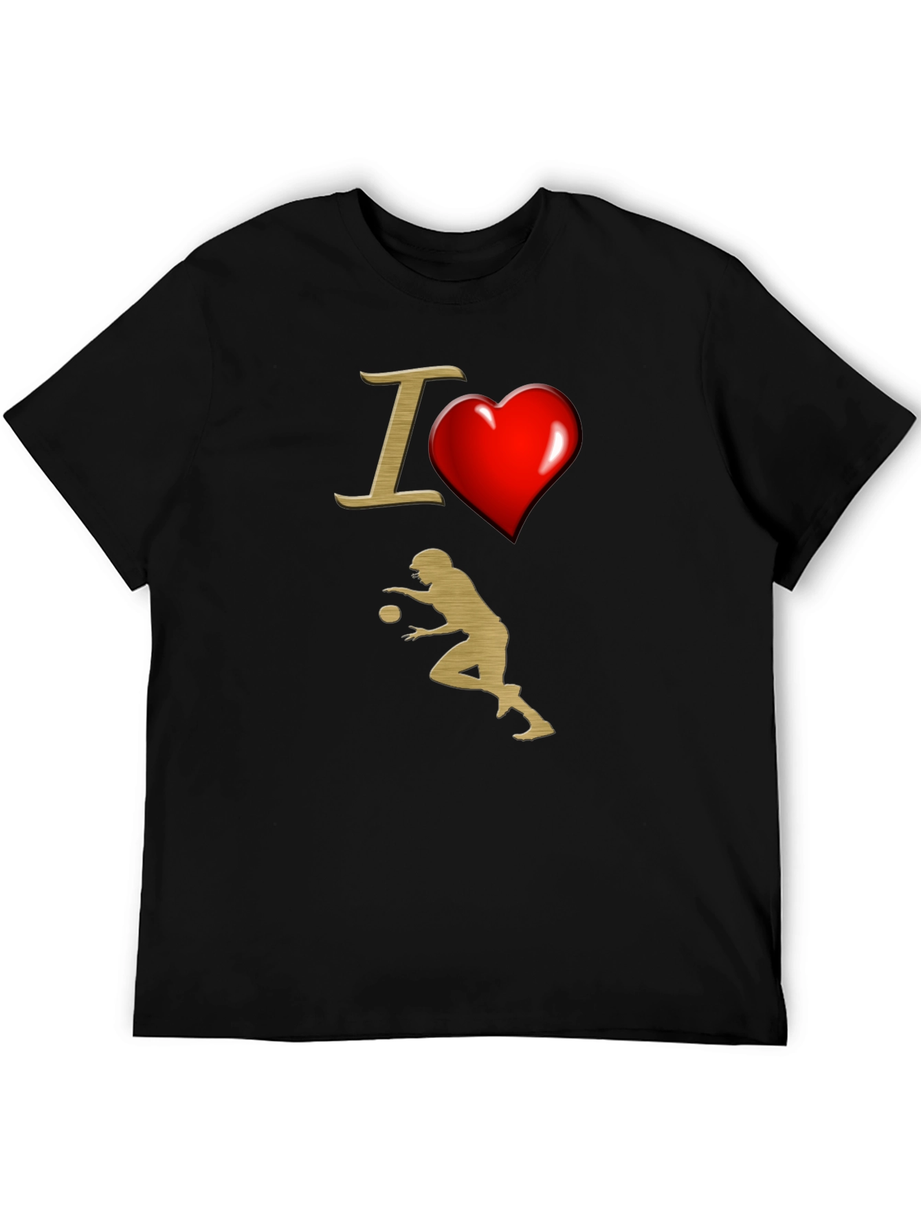 Black I Love Football Graphic Tee - Soft Cotton view 5