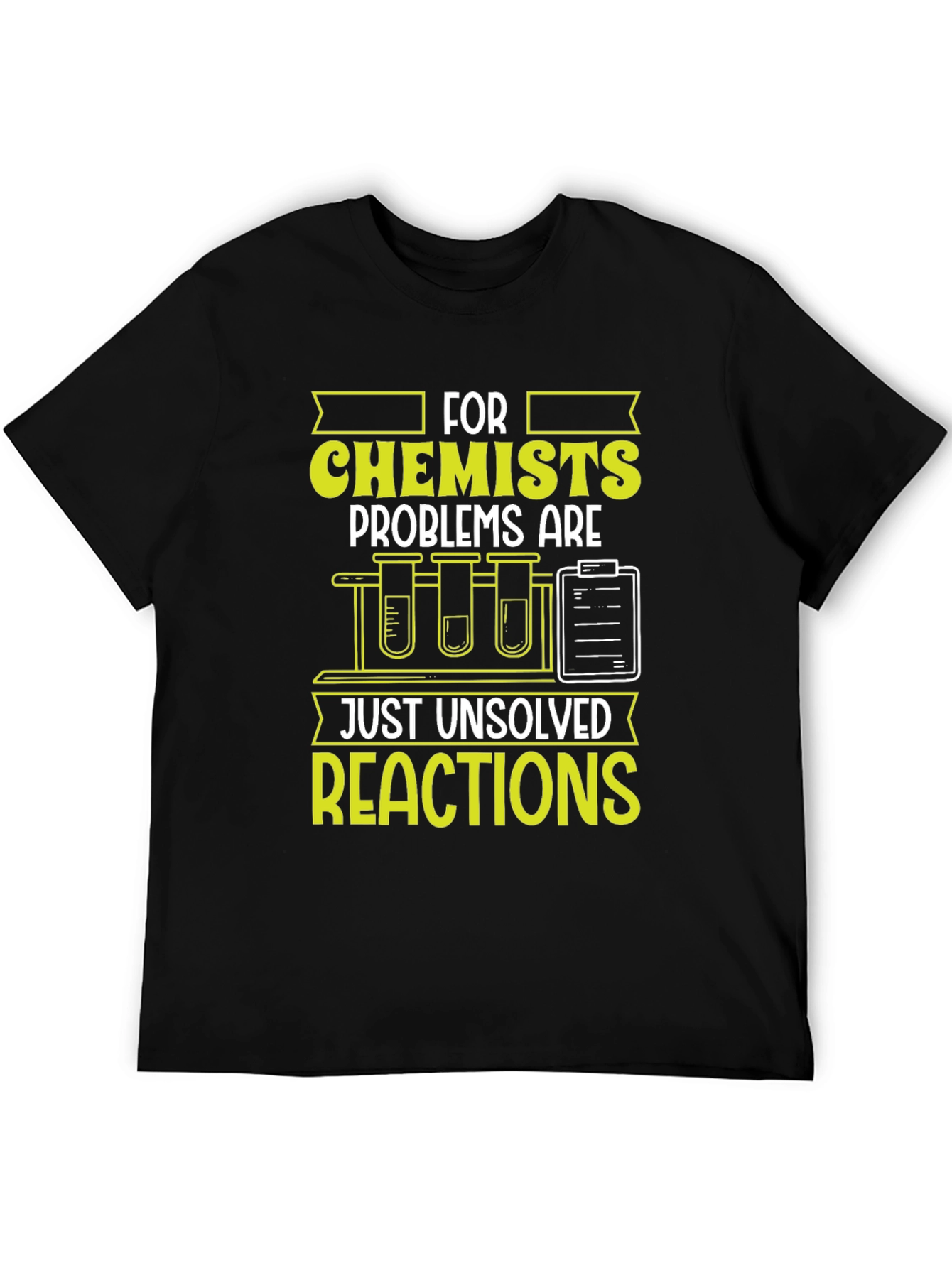 Black Chemist T-Shirt: Unsolved Reactions Science Tee view 5