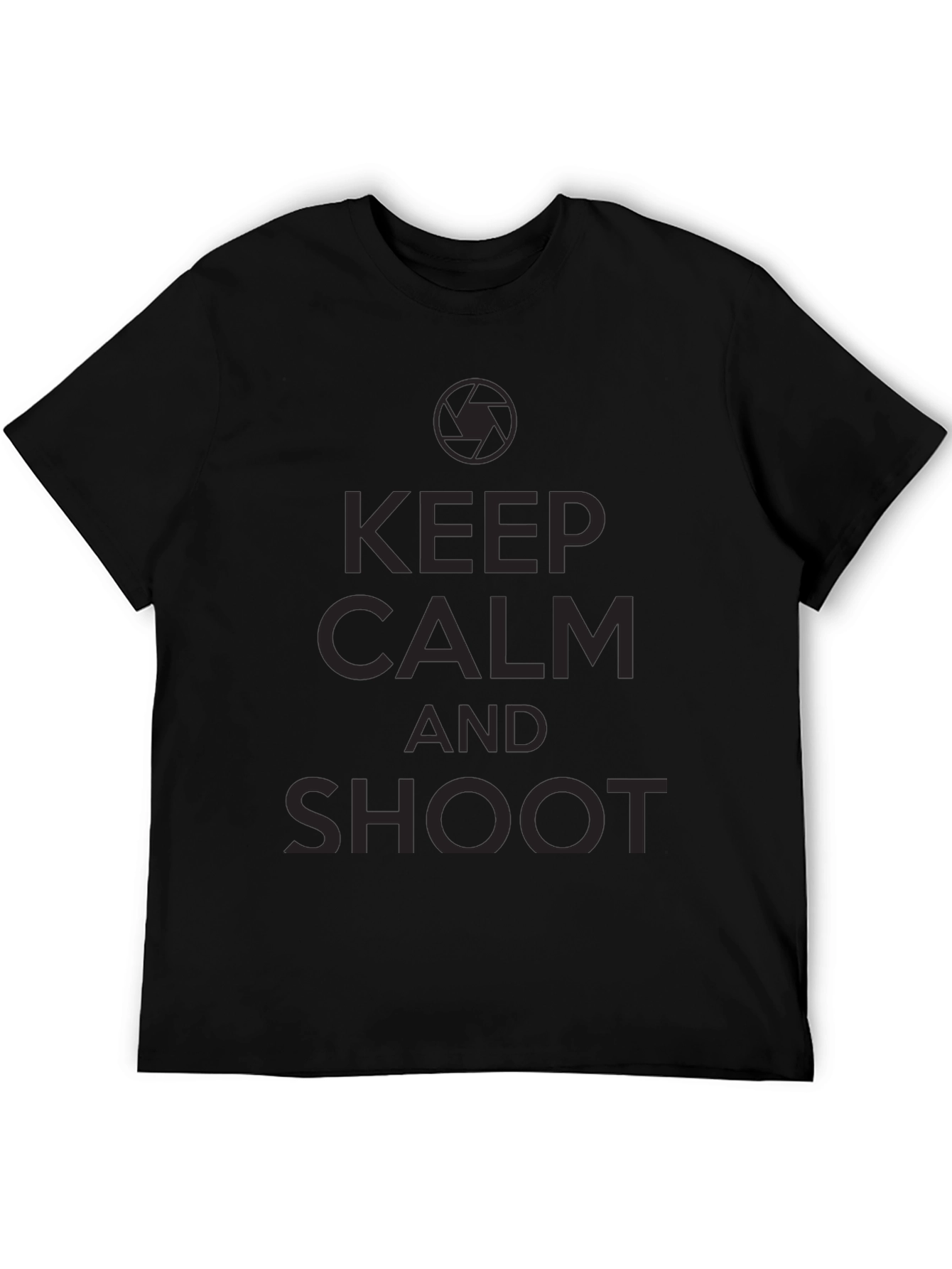 Black Keep Calm and Shoot Black T-Shirt view 5