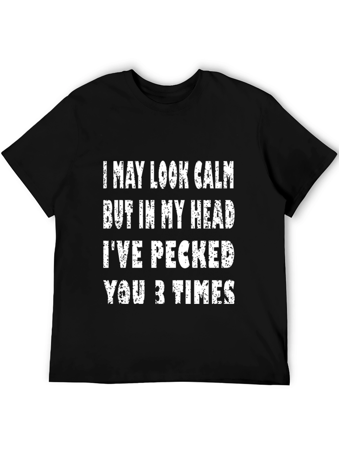 Black Funny "I May Look Calm" Graphic Tee - Black view 5