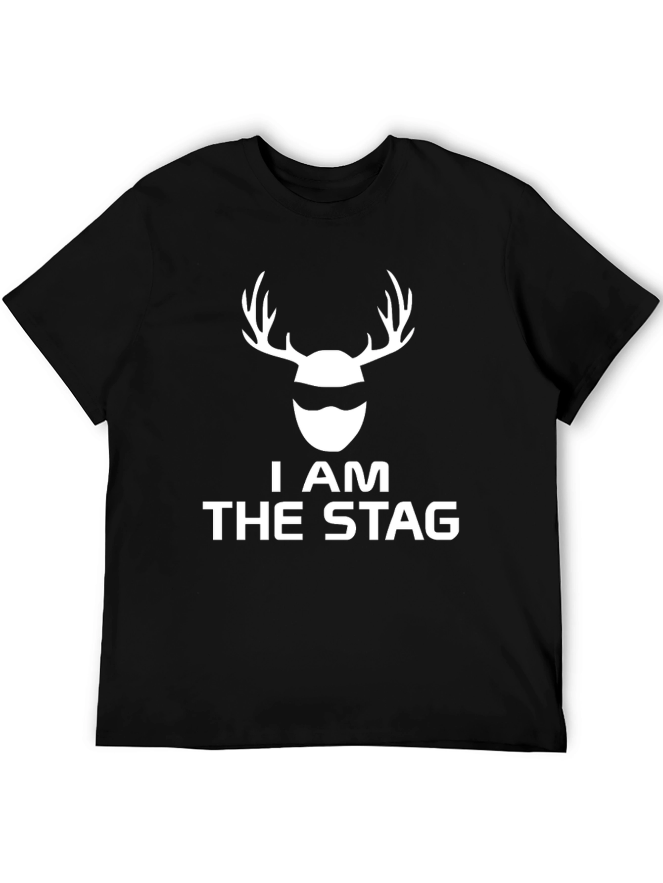 Black I AM THE STAG Graphic Tee - Black Stag Party T-Shirt view 5