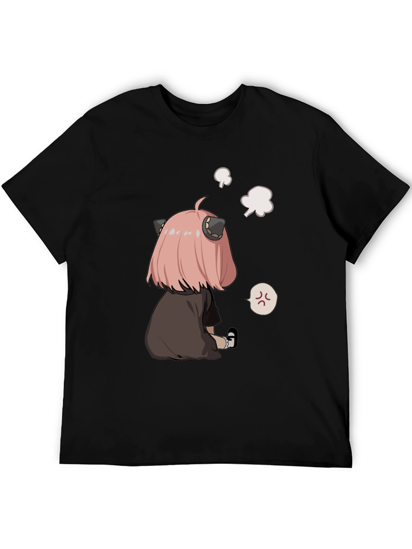 Black Anime Character Graphic Print Black T-Shirt view 5