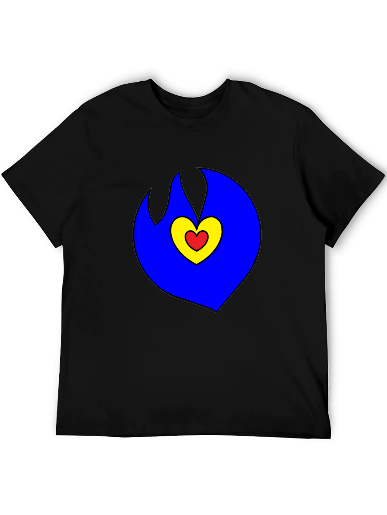 Black Heart Flame Graphic Tee - Bold & Unique Design view 5