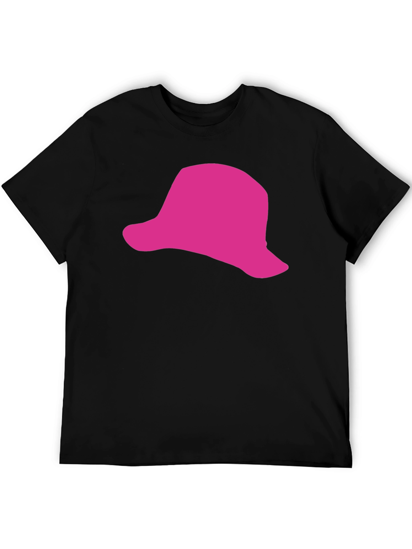 Black Pink Hat Graphic Black T-Shirt - Casual Style view 5