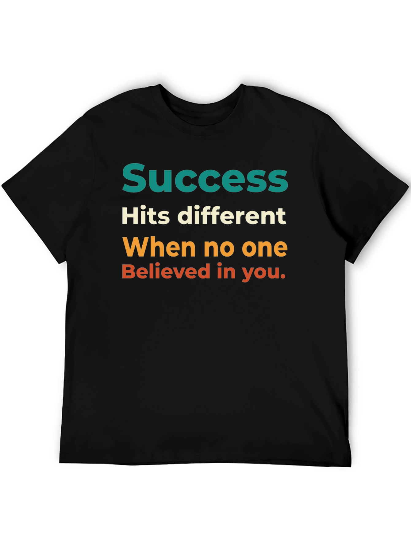 Black Success Motivational Graphic T-Shirt view 5