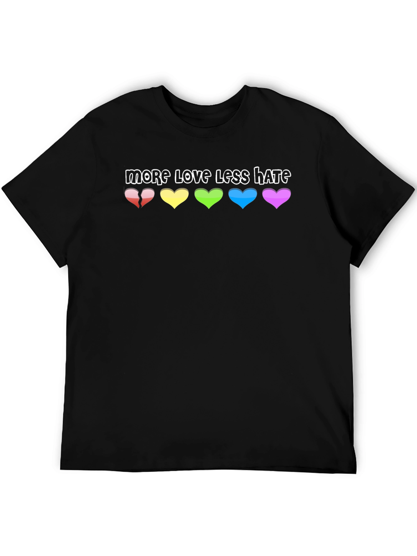 Black More Love Less Hate Graphic Tee view 5
