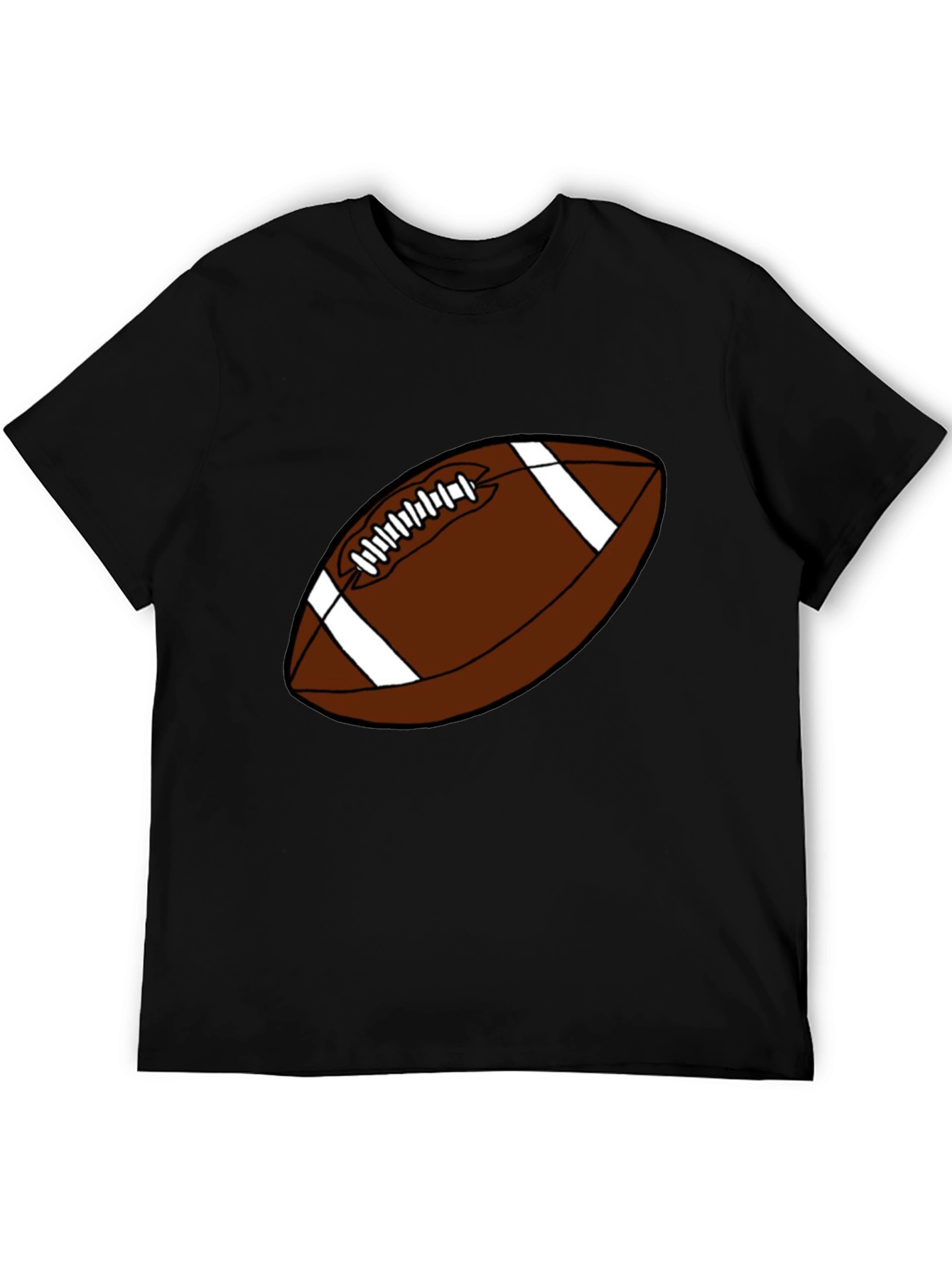 Black Football Graphic T-Shirt - Black Casual Tee view 5
