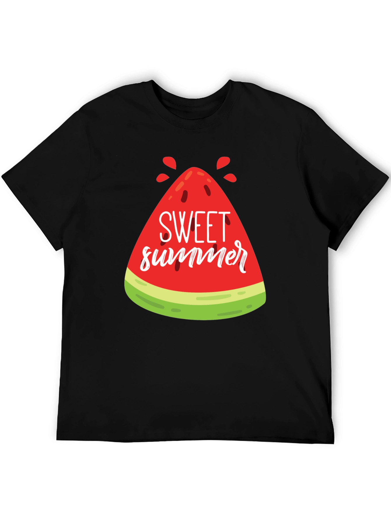 Black Sweet Summer Watermelon Graphic Tee view 5