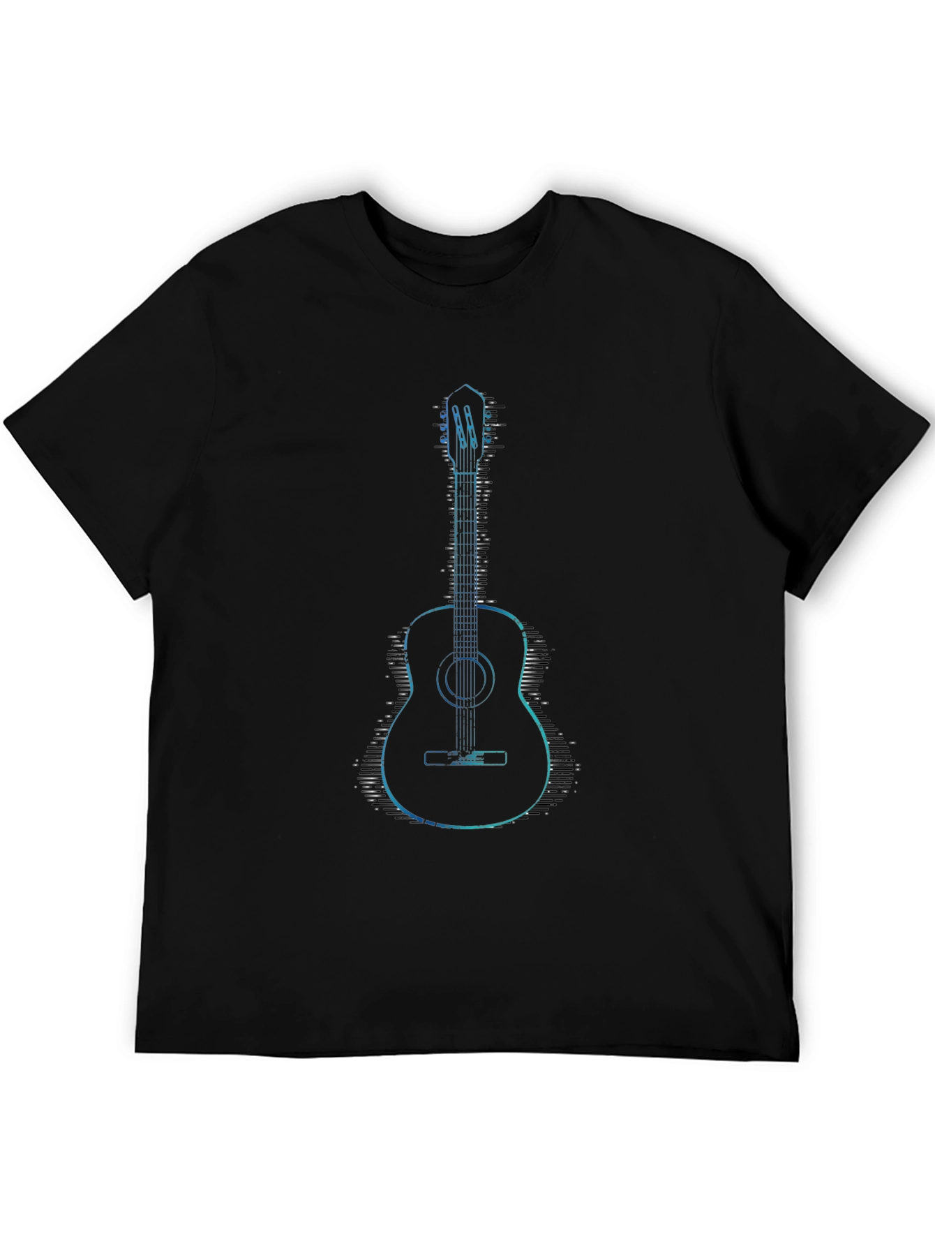 Black Acoustic Guitar Graphic T-Shirt - Black view 5