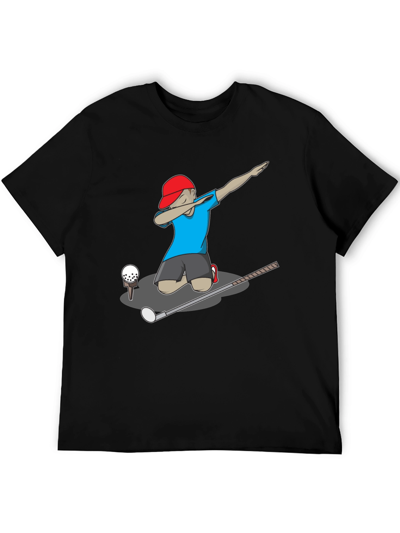 Black Dabbing Golfer Graphic T-Shirt view 5