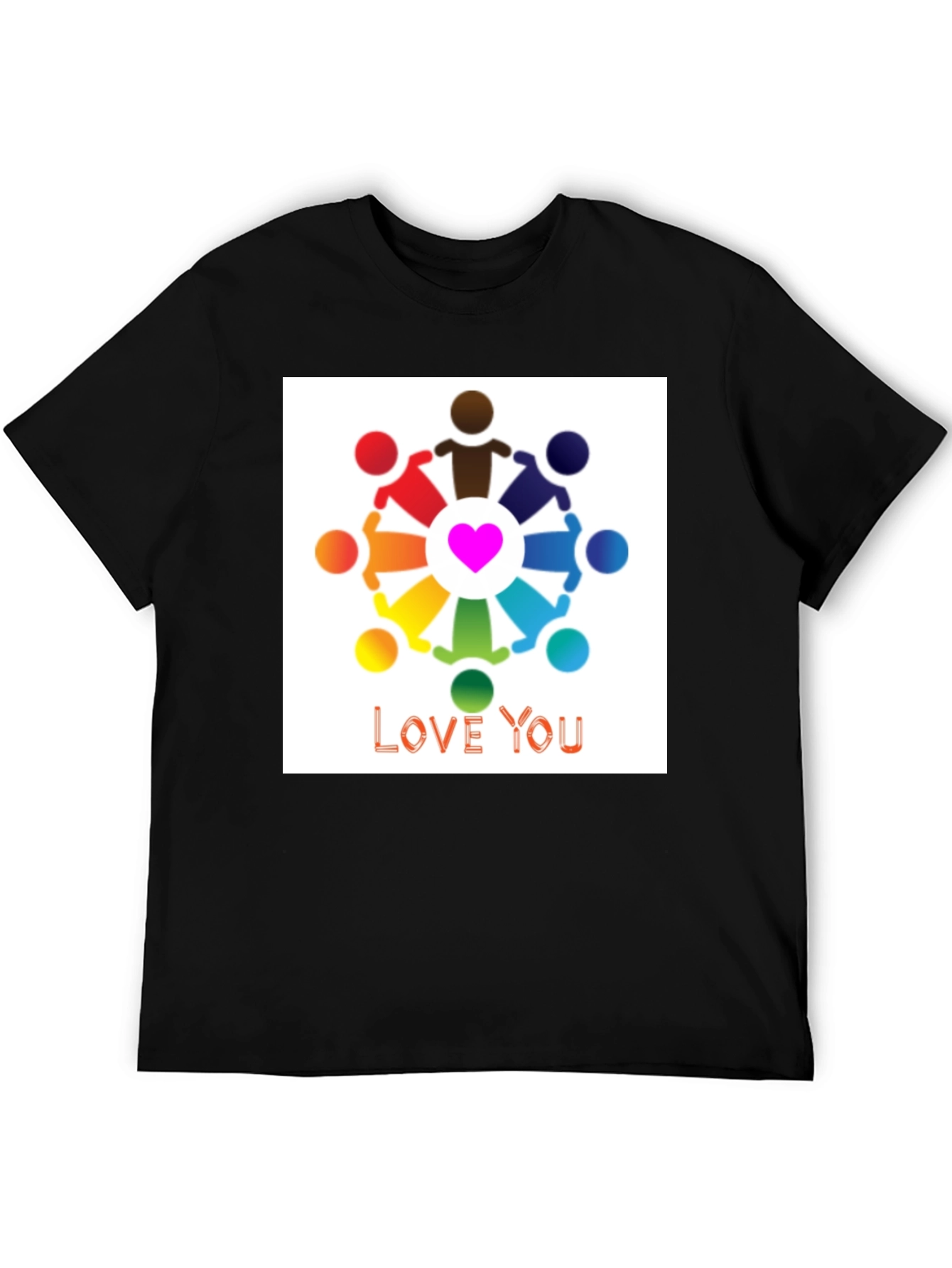 Black Love You Graphic Tee - Unity T-Shirt view 5