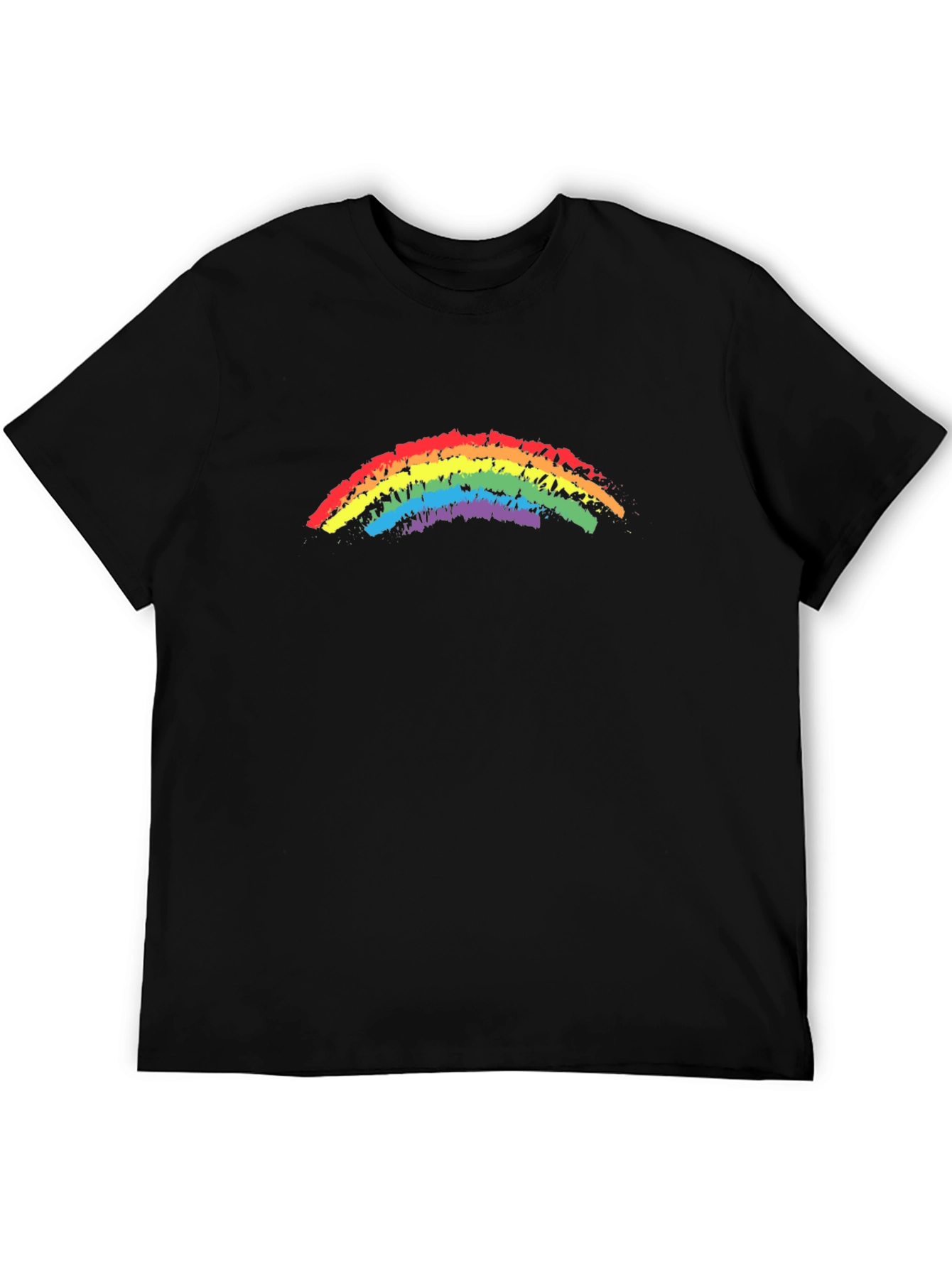 Black Rainbow Pride T-Shirt - Black Cotton Blend view 5