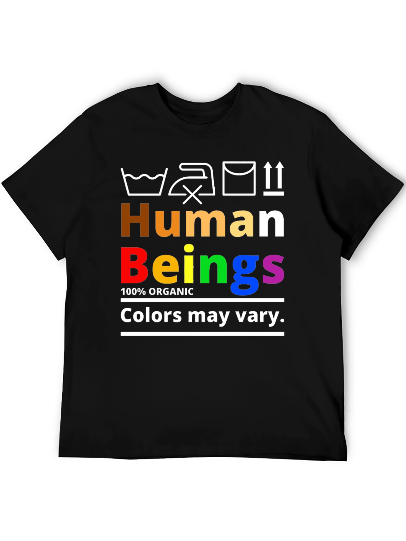 Black Human Beings Organic Rainbow Pride T-Shirt view 5