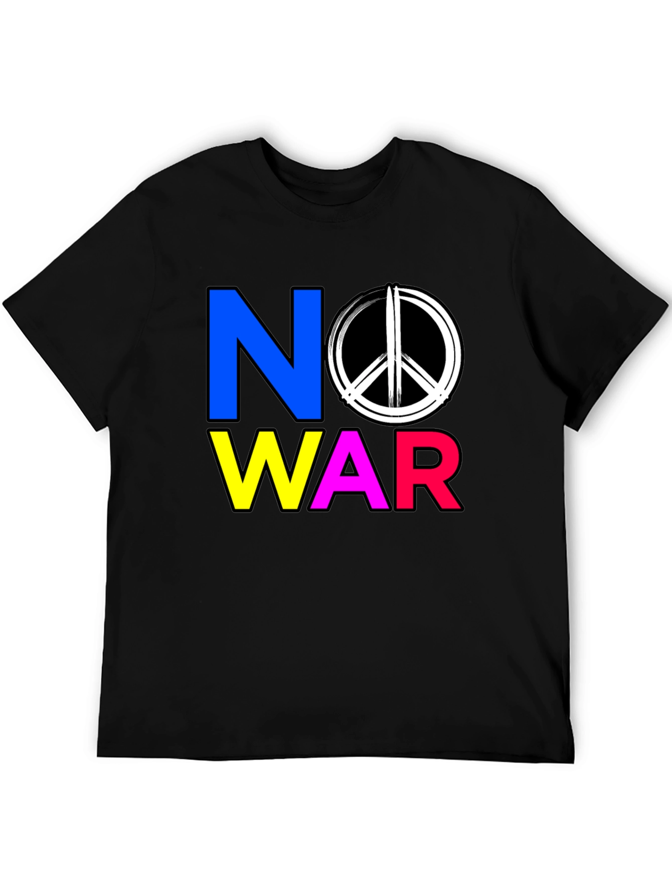 Black No War Graphic T-Shirt - Peace Symbol Tee view 5