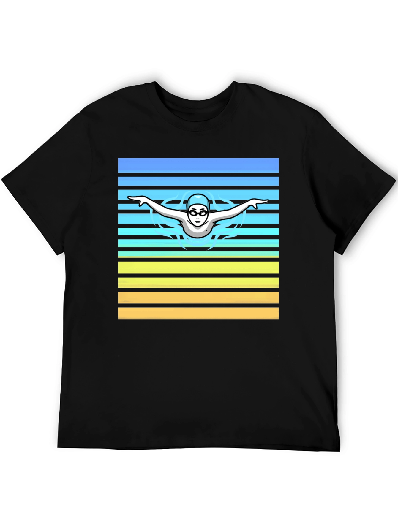 Black Swimmer Graphic Tee - Retro Style view 5