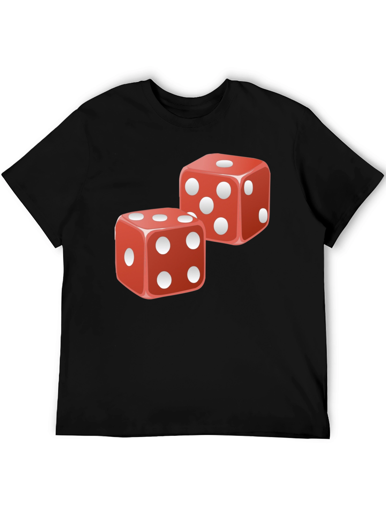 Lucky Dice Graphic T-Shirt - Black Cotton Tee - 5