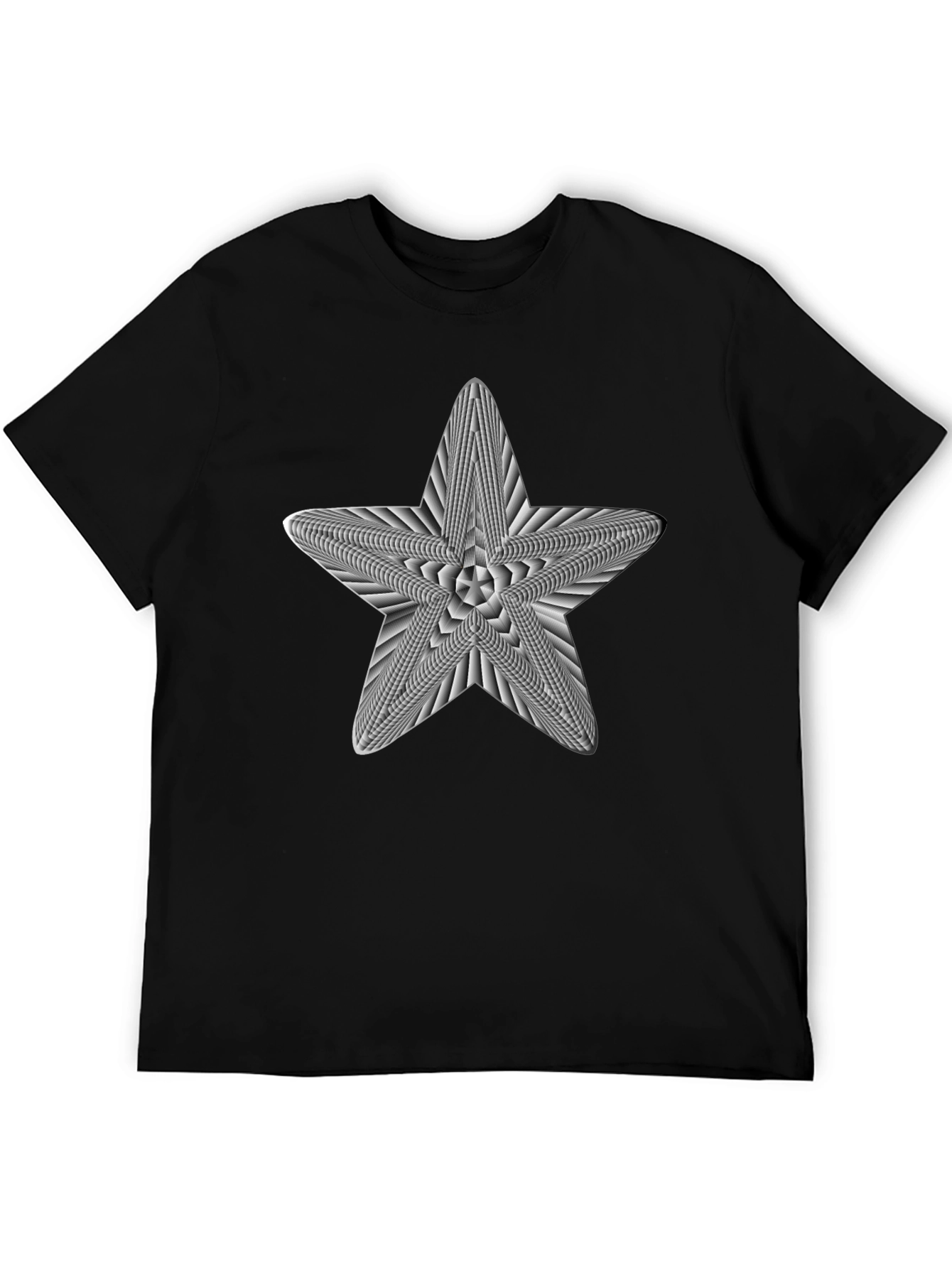 Black Optical Illusion Star Graphic Tee view 5