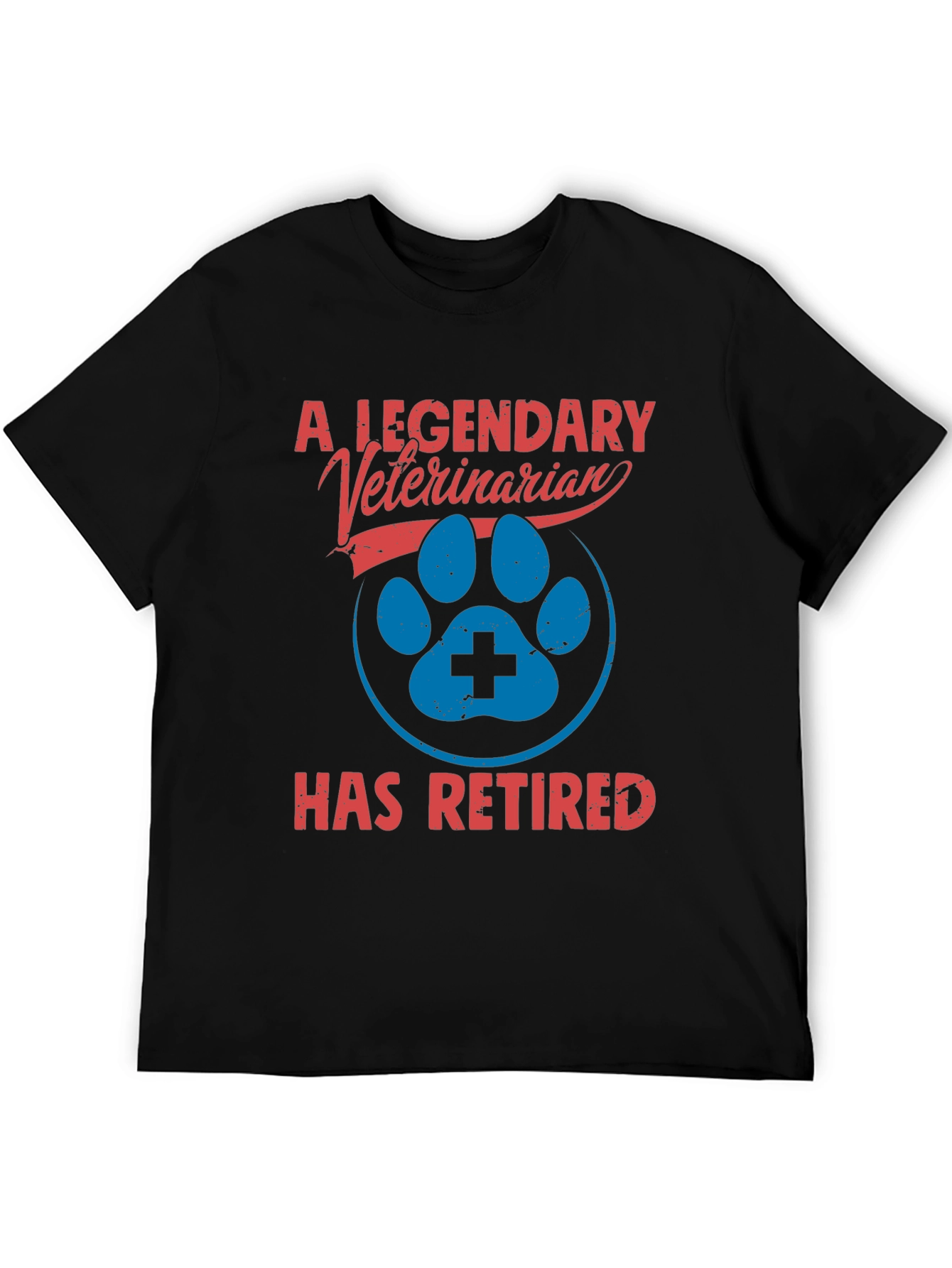 Black Legendary Veterinarian Retired T-Shirt view 5