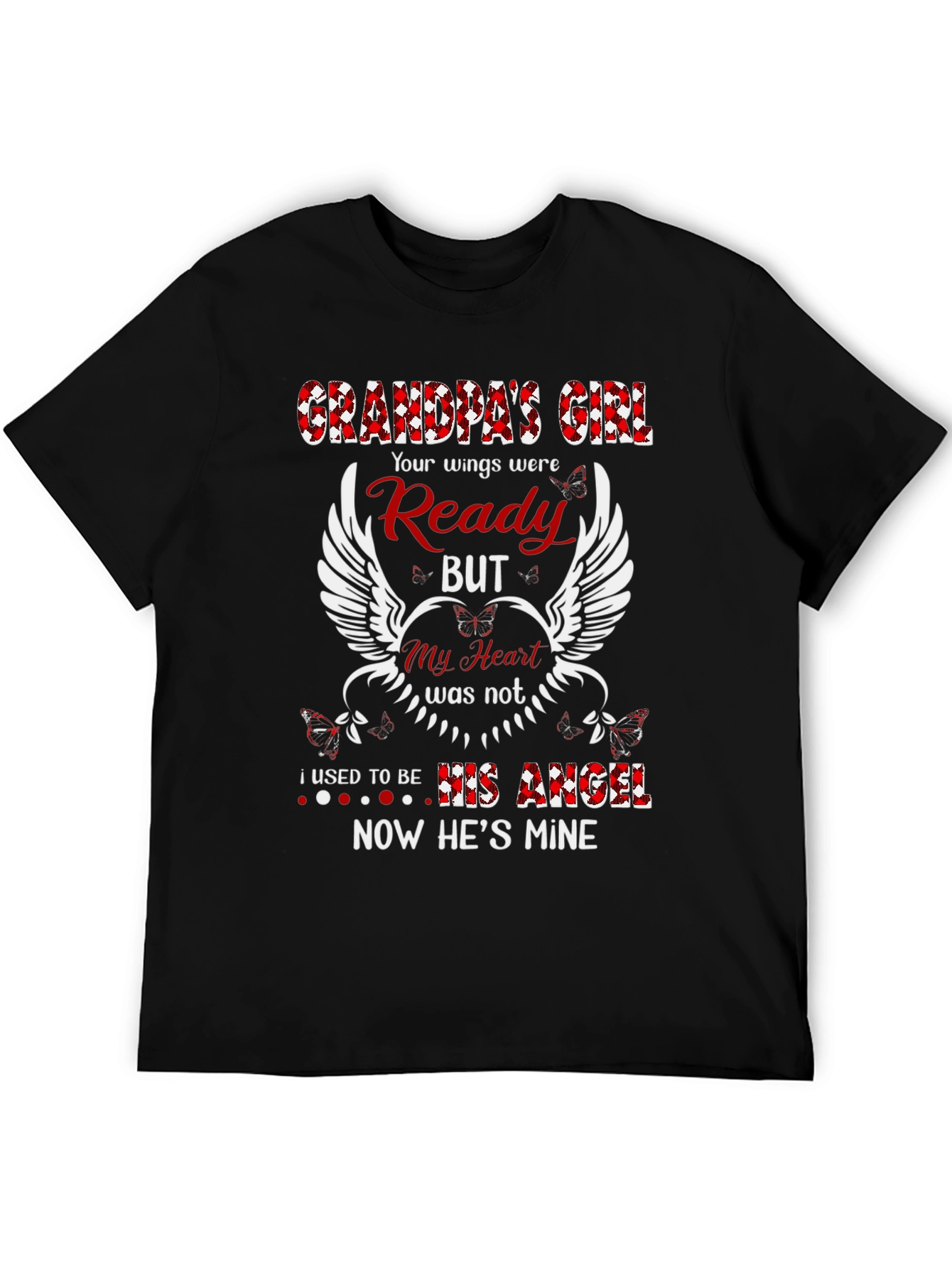 Black Grandpa's Girl Memorial T-Shirt view 5