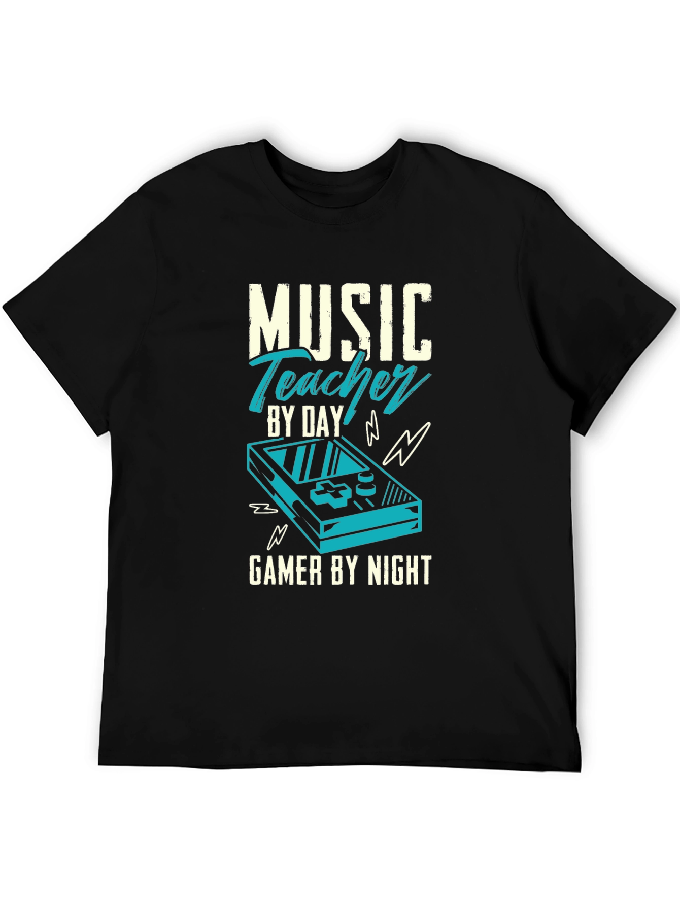 Black Music Teacher Gamer T-Shirt view 5