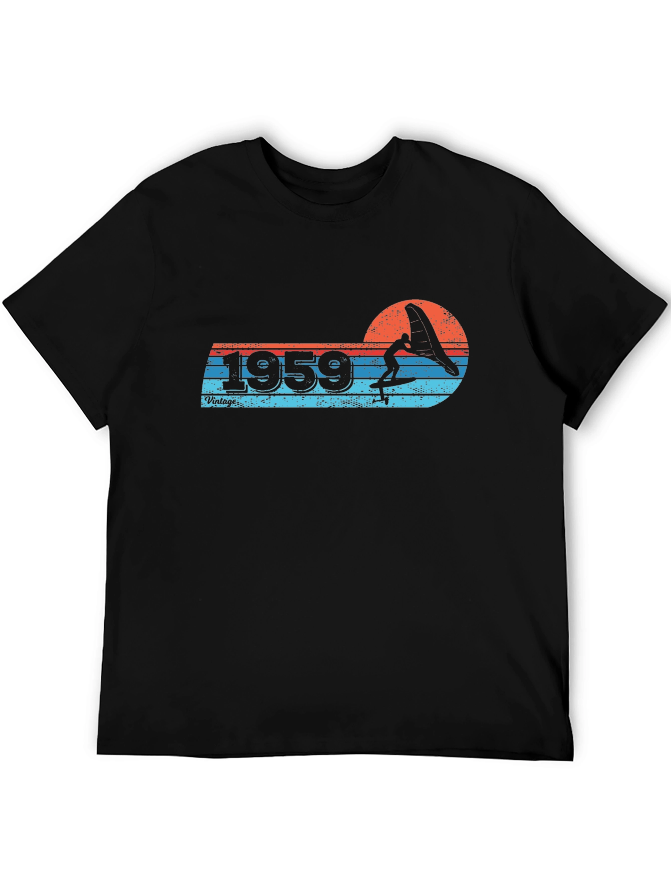 Black Vintage 1959 Windsurfing T-Shirt Retro Style view 5