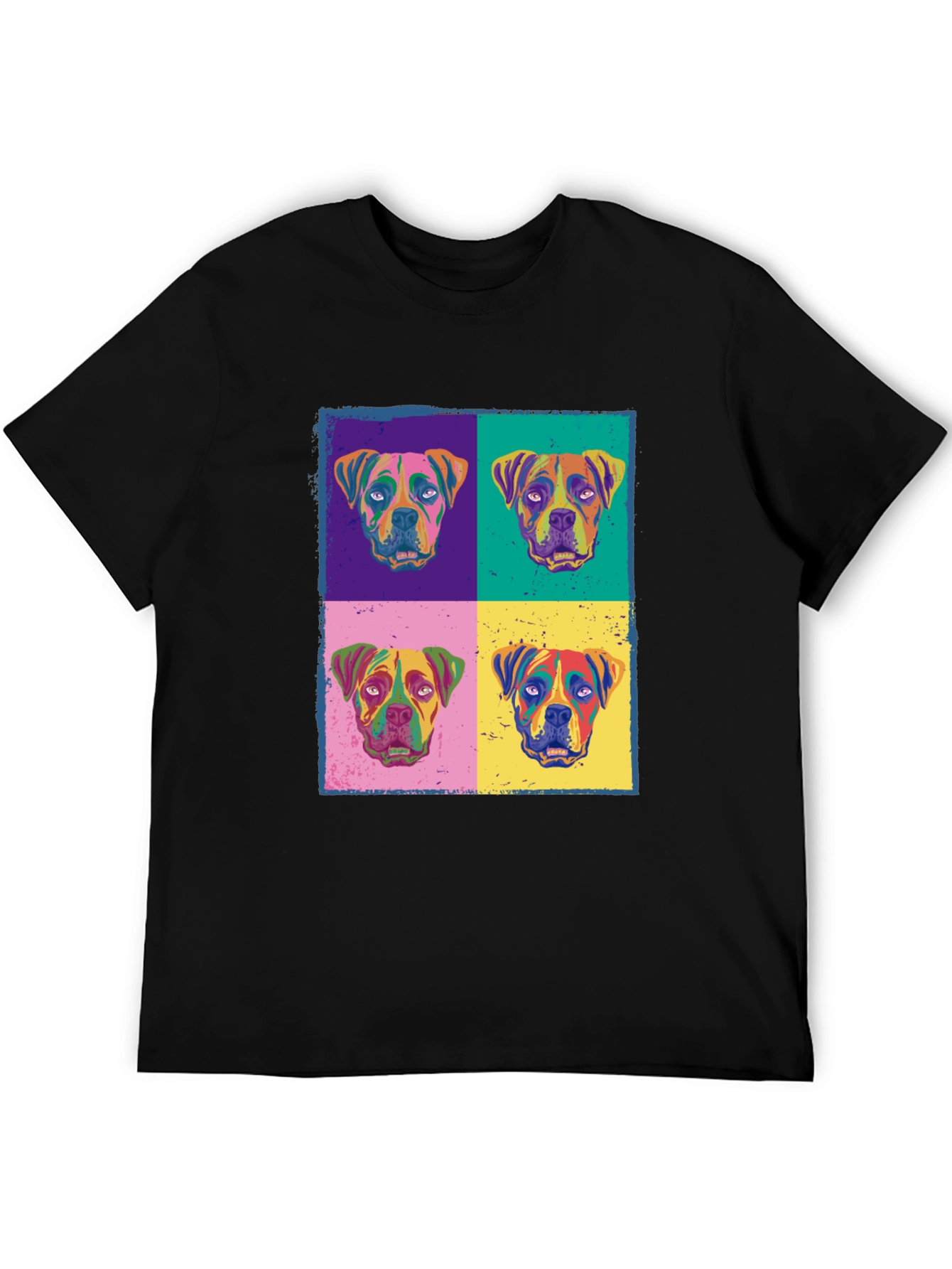 Black Dog Pop Art Print Black T-Shirt view 5