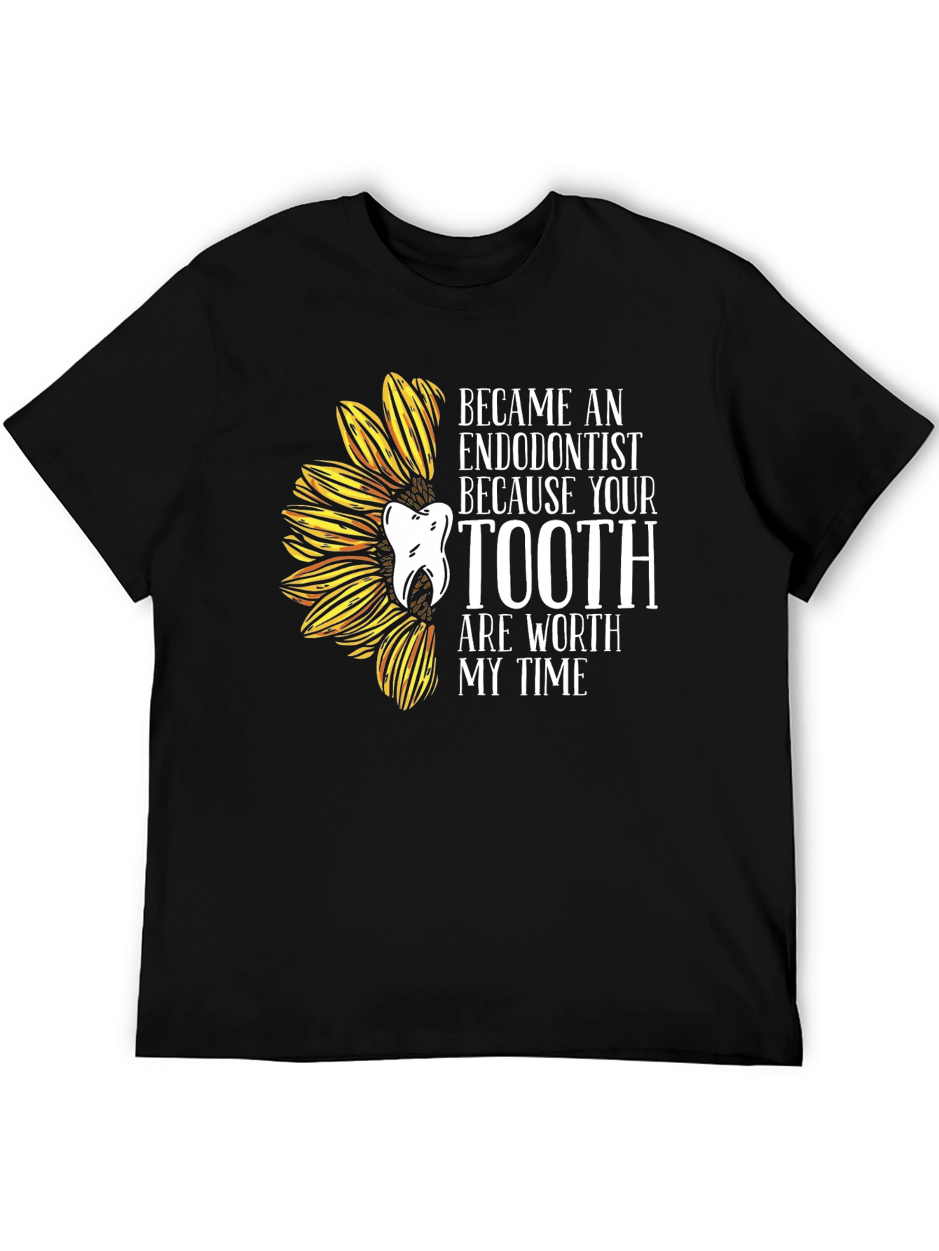 Black Endodontist Sunflower Graphic Tee view 5