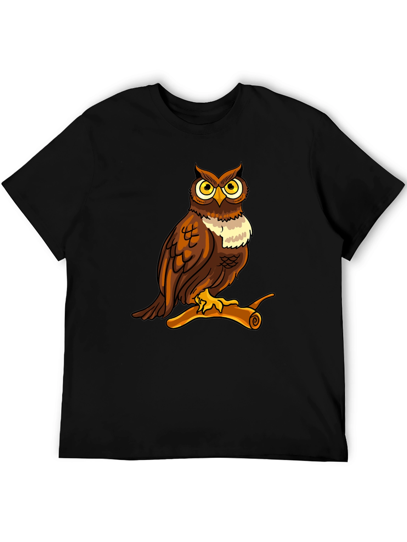Black Owl Graphic Print Crew Neck T-Shirt view 5