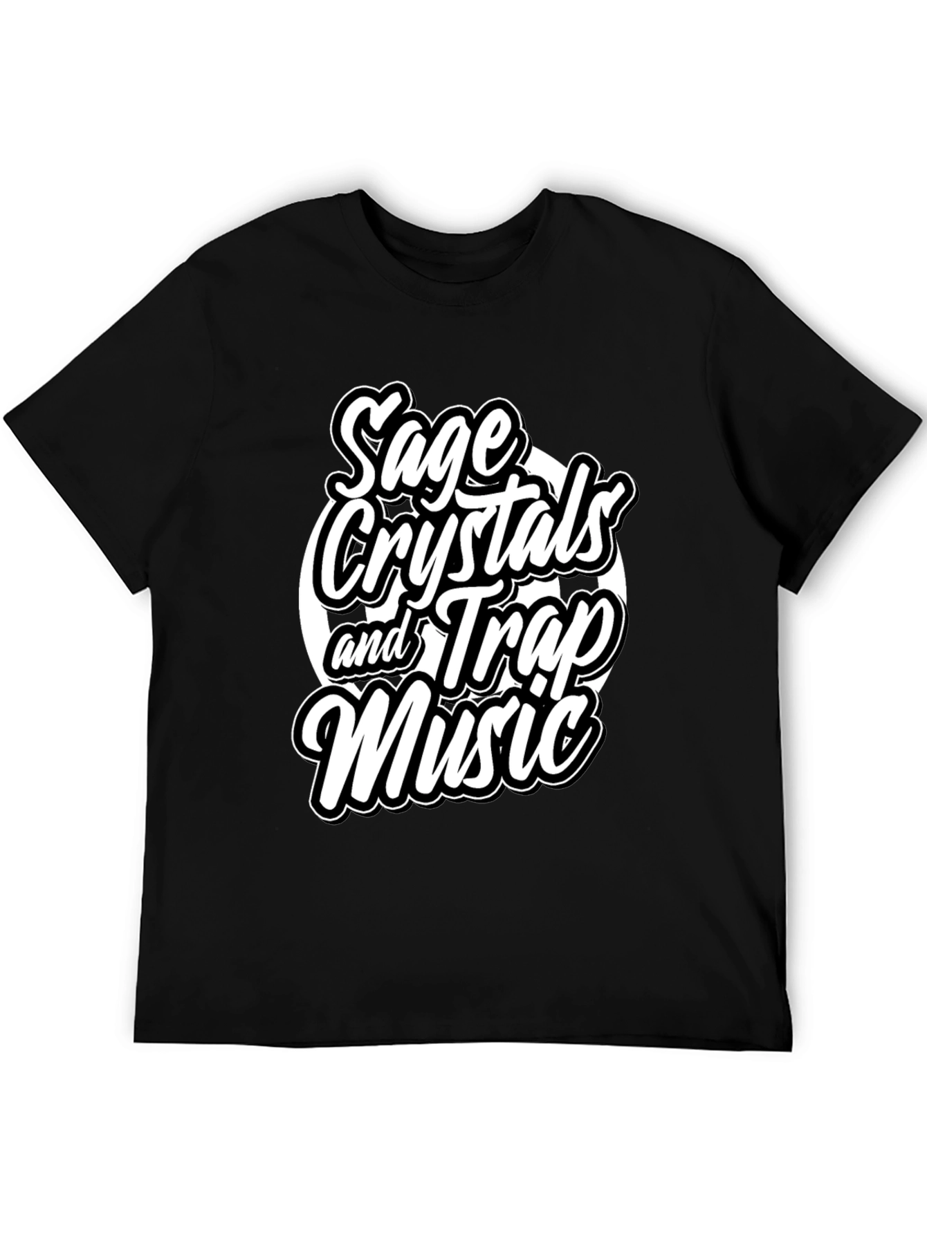 Black Sage Crystals & Trap Music Black Graphic Tee view 5