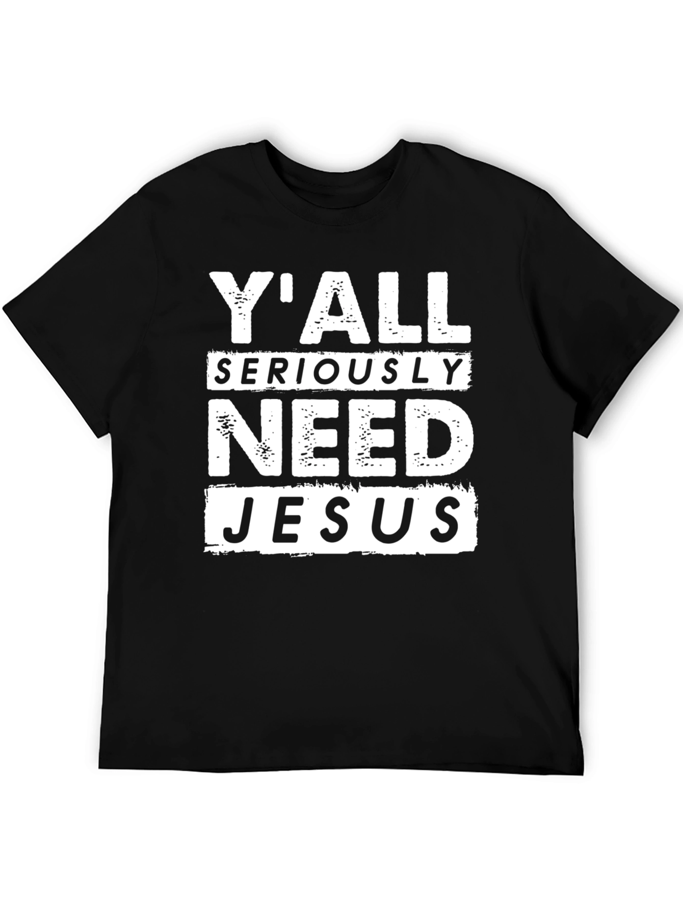 Black Y'all Seriously Need Jesus Graphic T-Shirt view 5