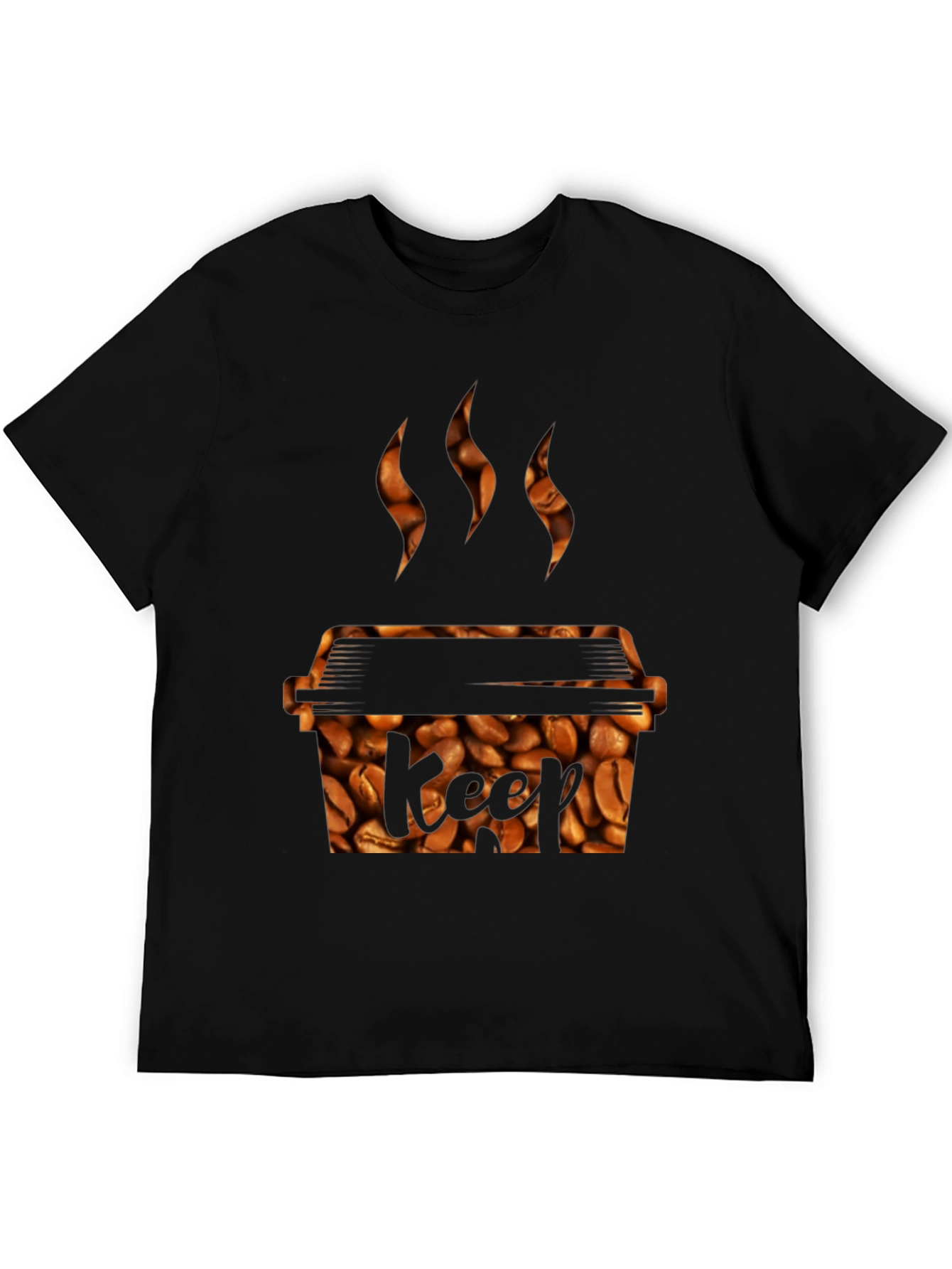 Black Coffee Bean Grill T-Shirt - Keef Design view 5