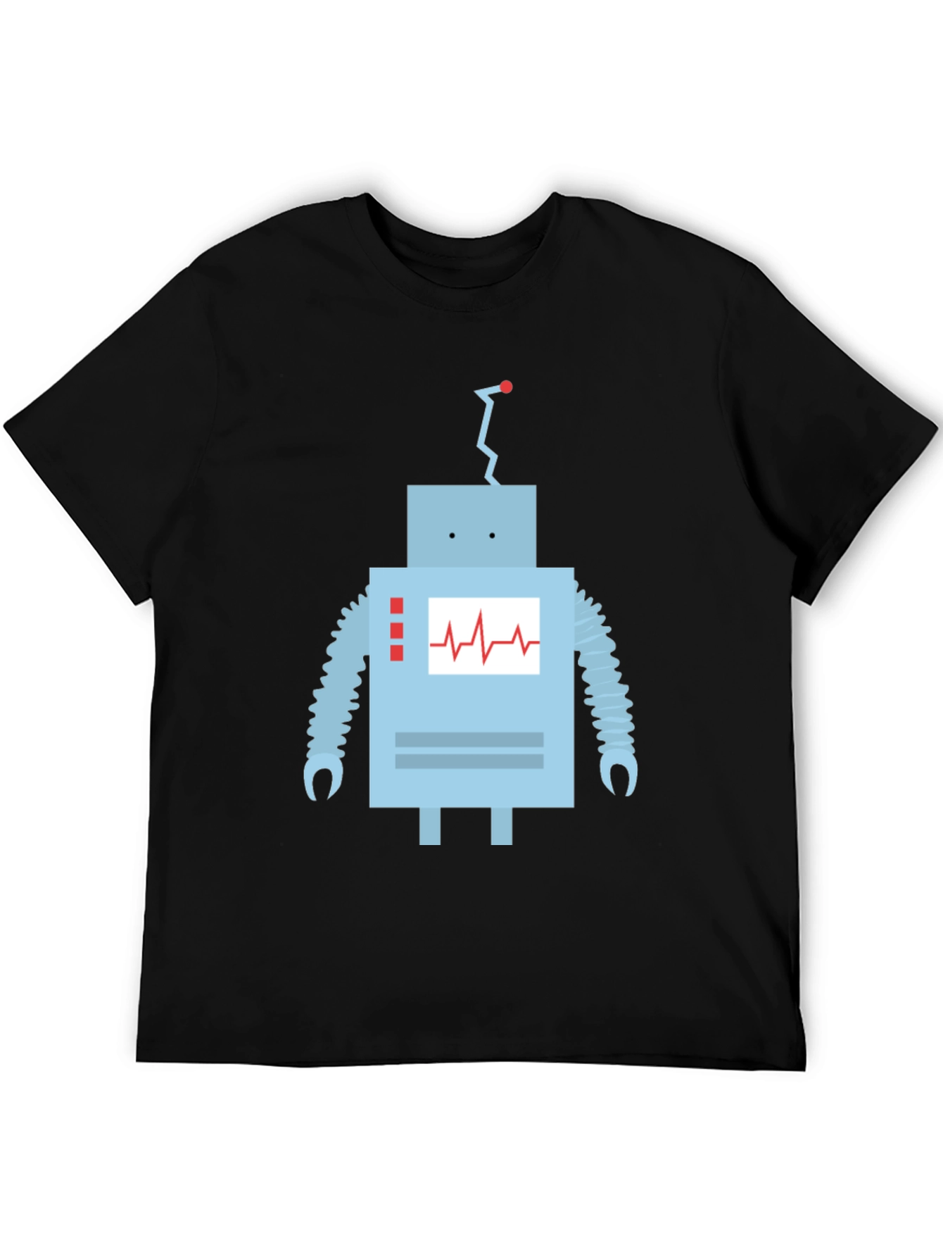Black Robot Graphic T-Shirt - Black Cotton Blend Tee view 5