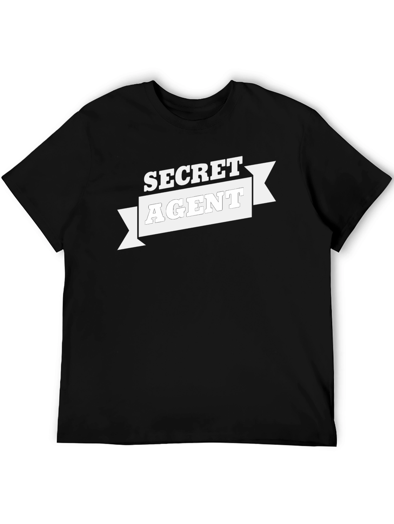 Black Secret Agent Black T-Shirt - Spy Novelty Tee view 5