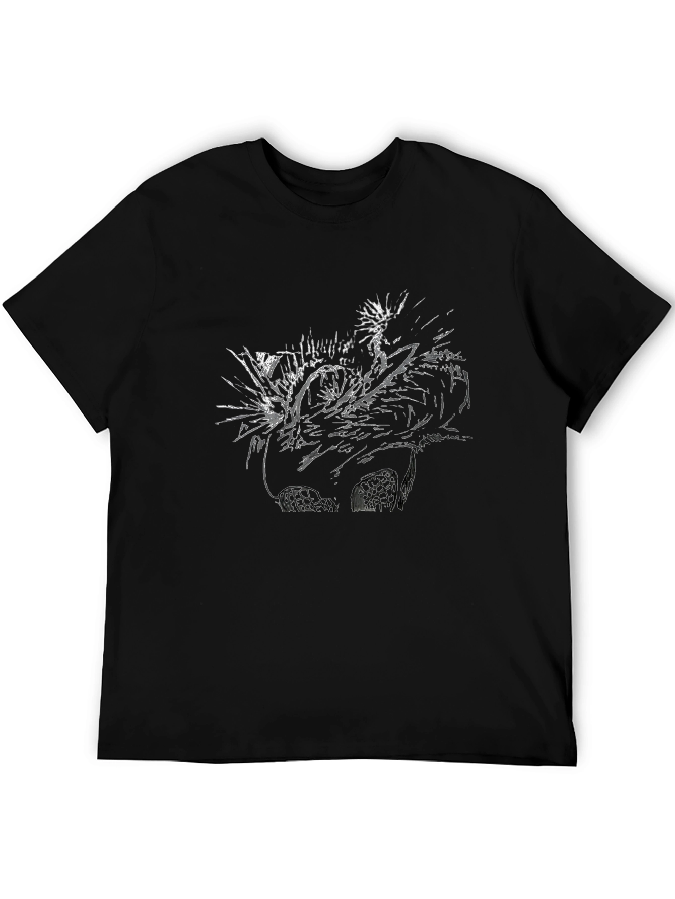 Black Abstract Graphic Print Black T-Shirt view 5