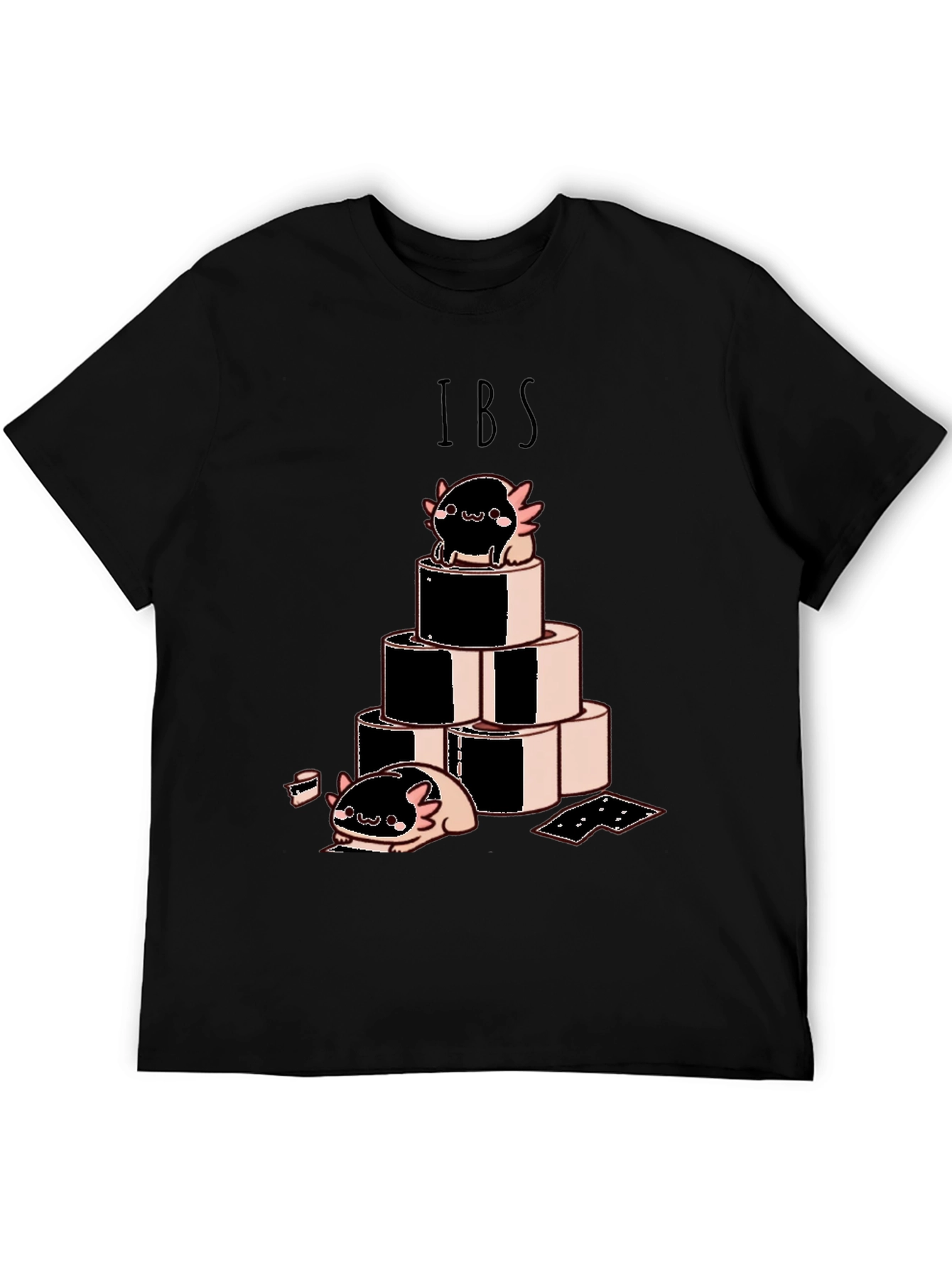 Black IBS Axolotl T-Shirt - Cute & Comfy Tee view 5