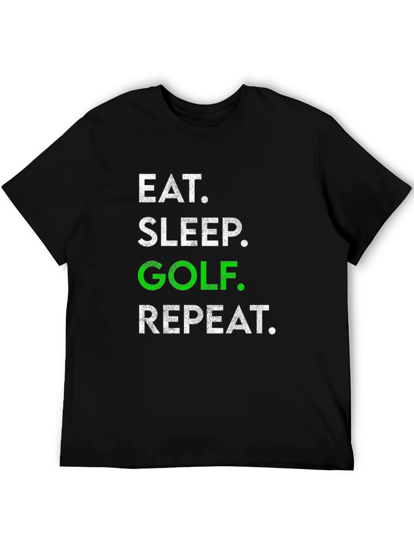 Black Eat Sleep Golf Repeat Graphic Tee - Golf Lover T-Shirt view 5
