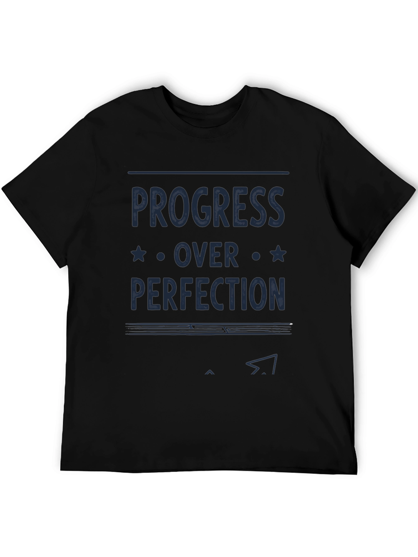 Black Progress Over Perfection T-Shirt - Motivational Tee view 5