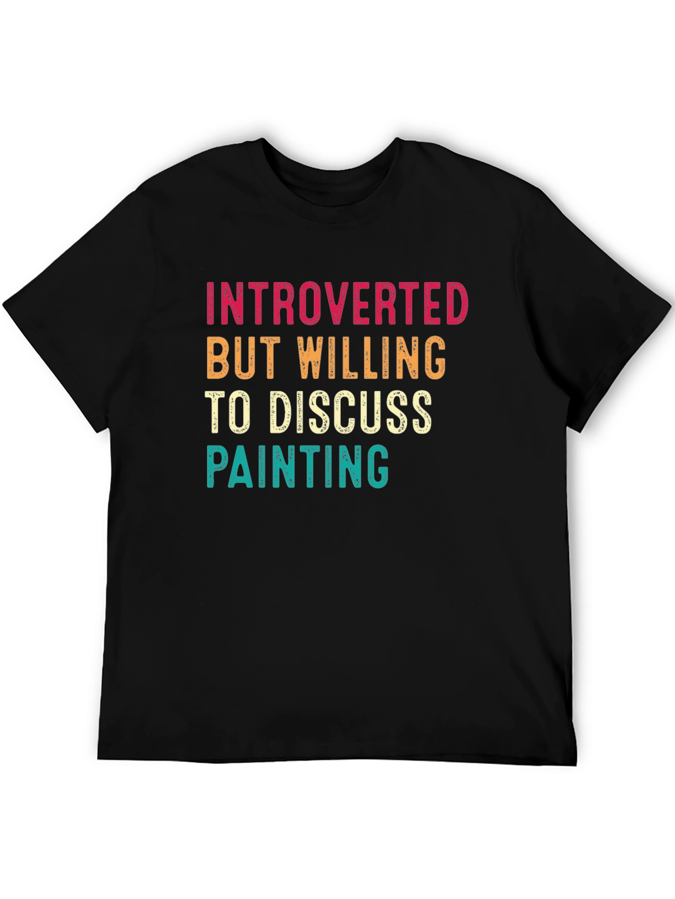 Black Introverted Painter T-Shirt - Discuss Painting Tee view 5