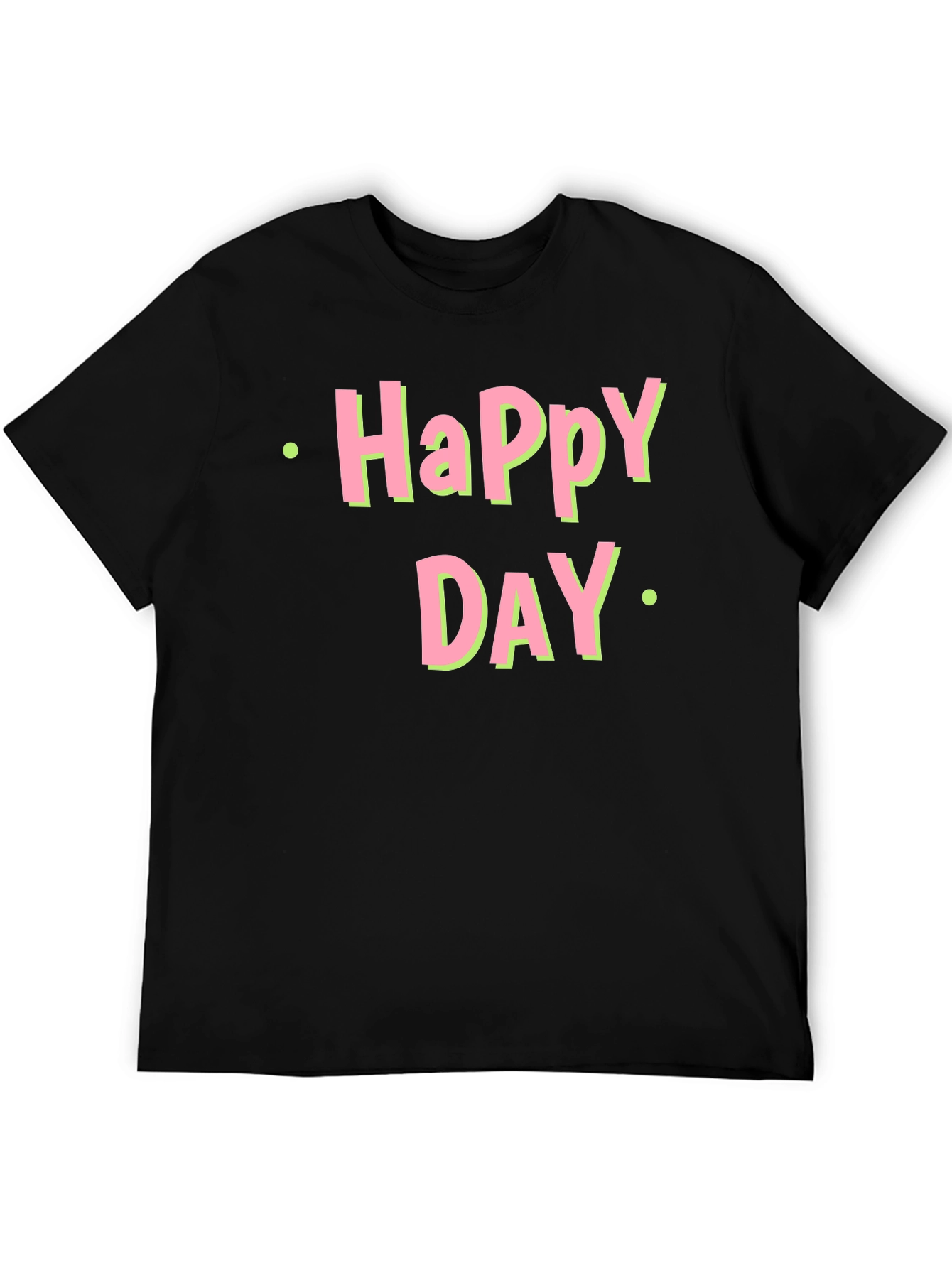 Black Happy Day Graphic T-Shirt - Soft Cotton Tee view 5