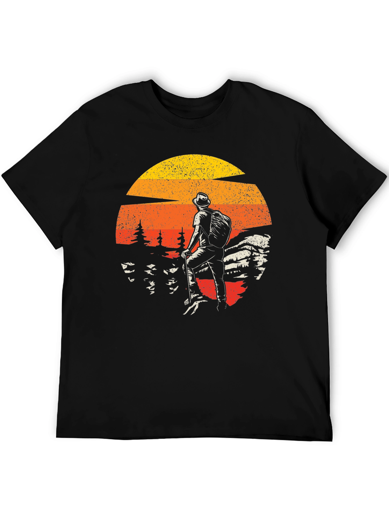 Black Retro Hiker Graphic Tee - Adventure Awaits view 5