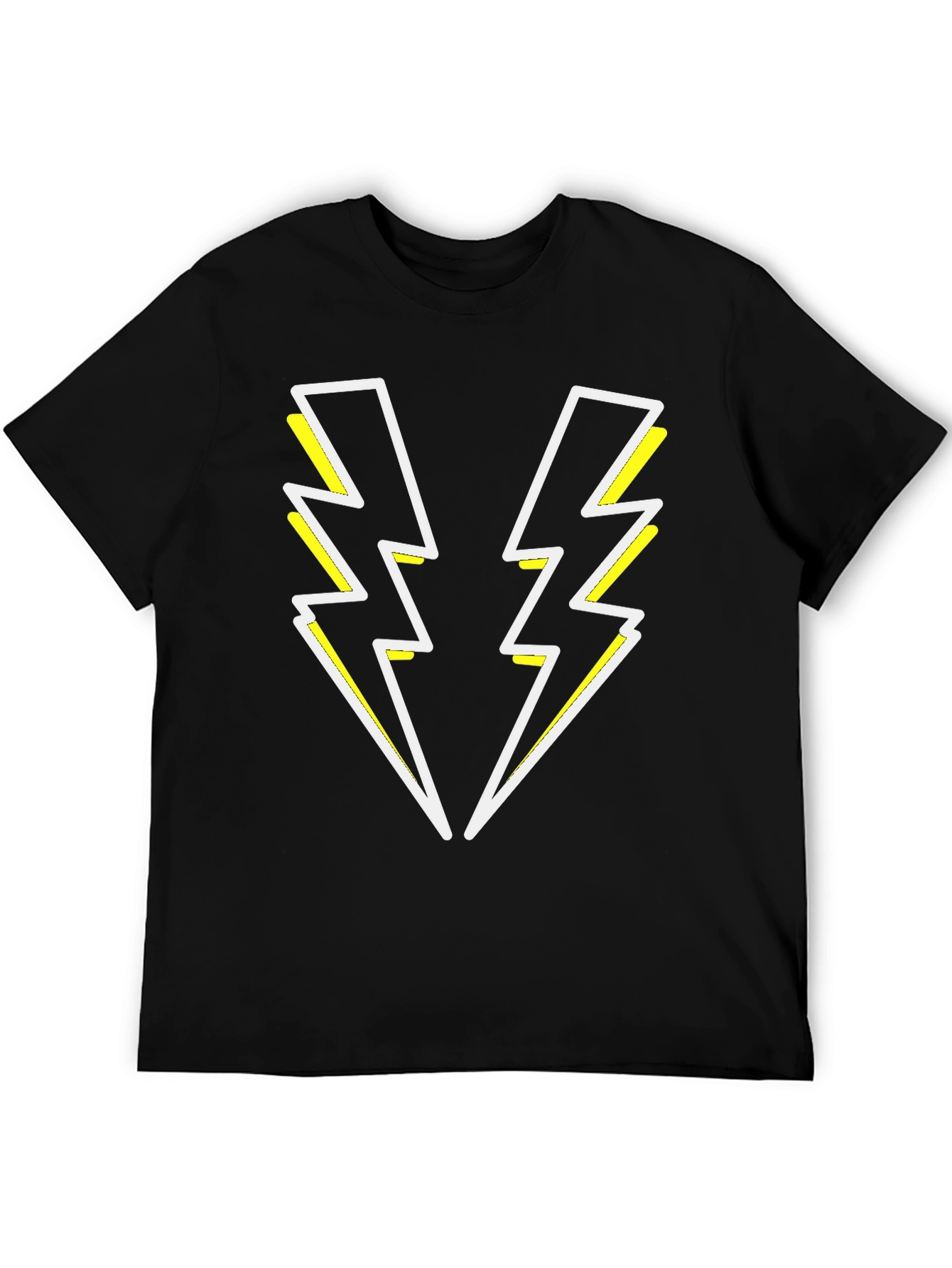 Black Electric Bolt Tee - Black Graphic T-Shirt view 5