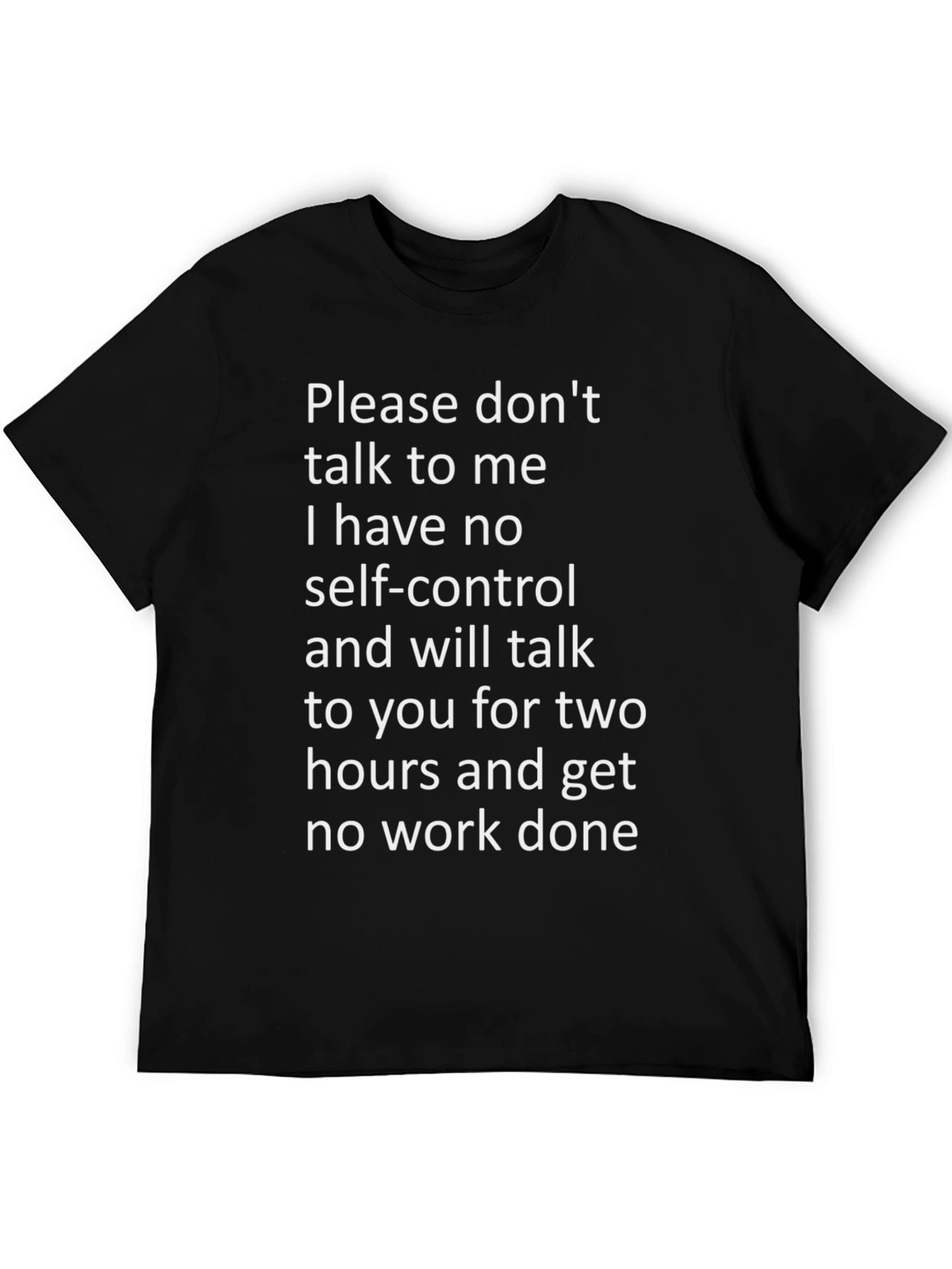 Black Humorous 'No Self-Control' Graphic T-Shirt view 5