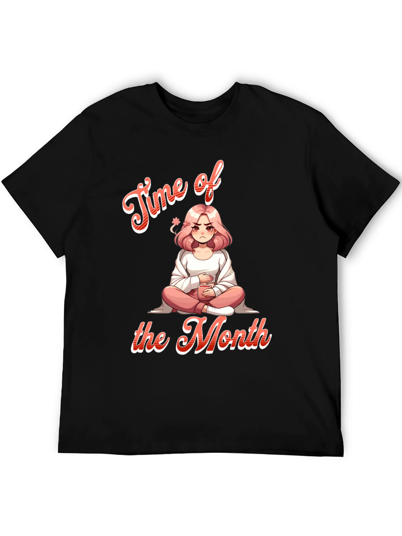 Black Time of the Month Graphic Tee - Funny Period Shirt view 5