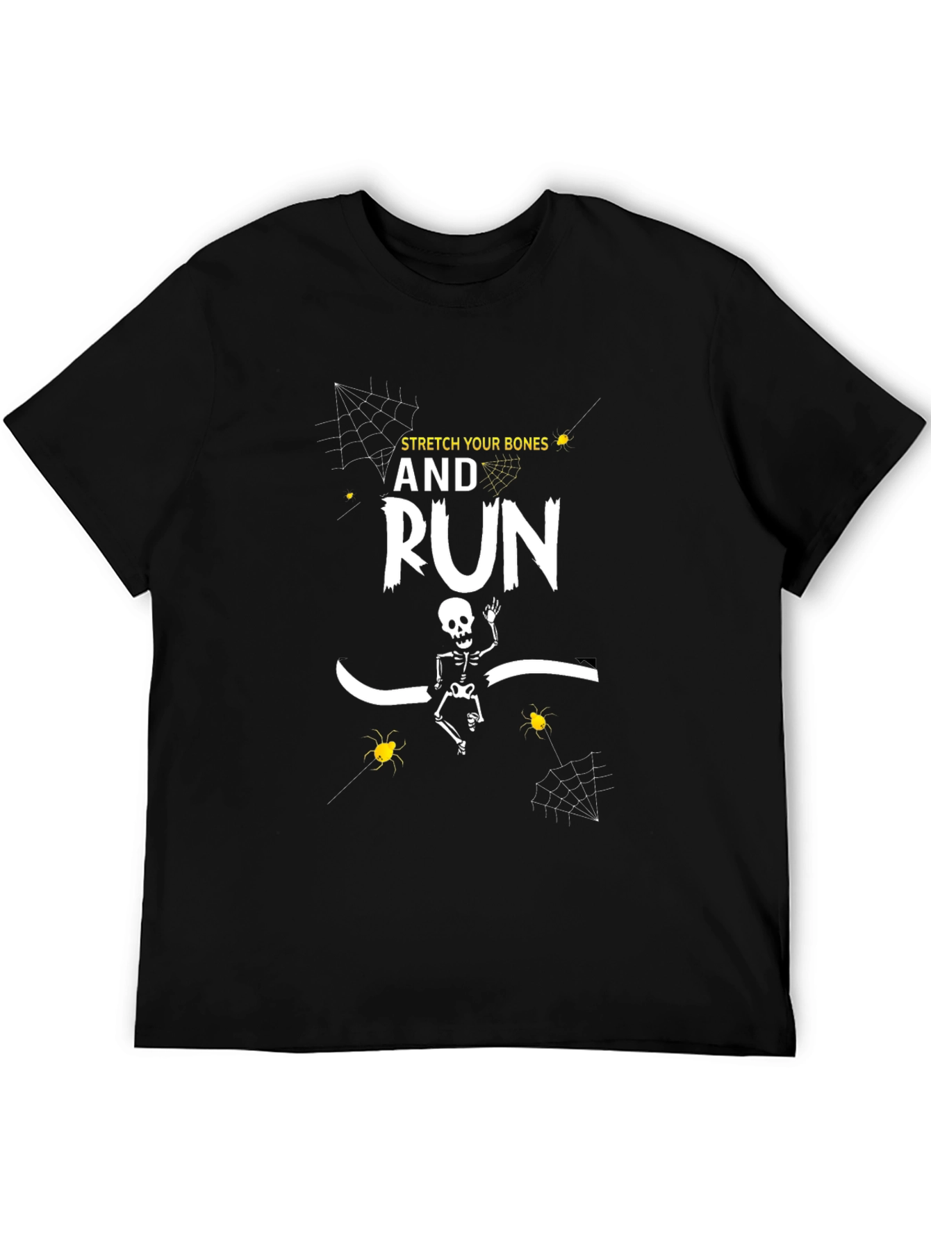 Black Stretch Your Bones And Run T-Shirt Halloween view 5
