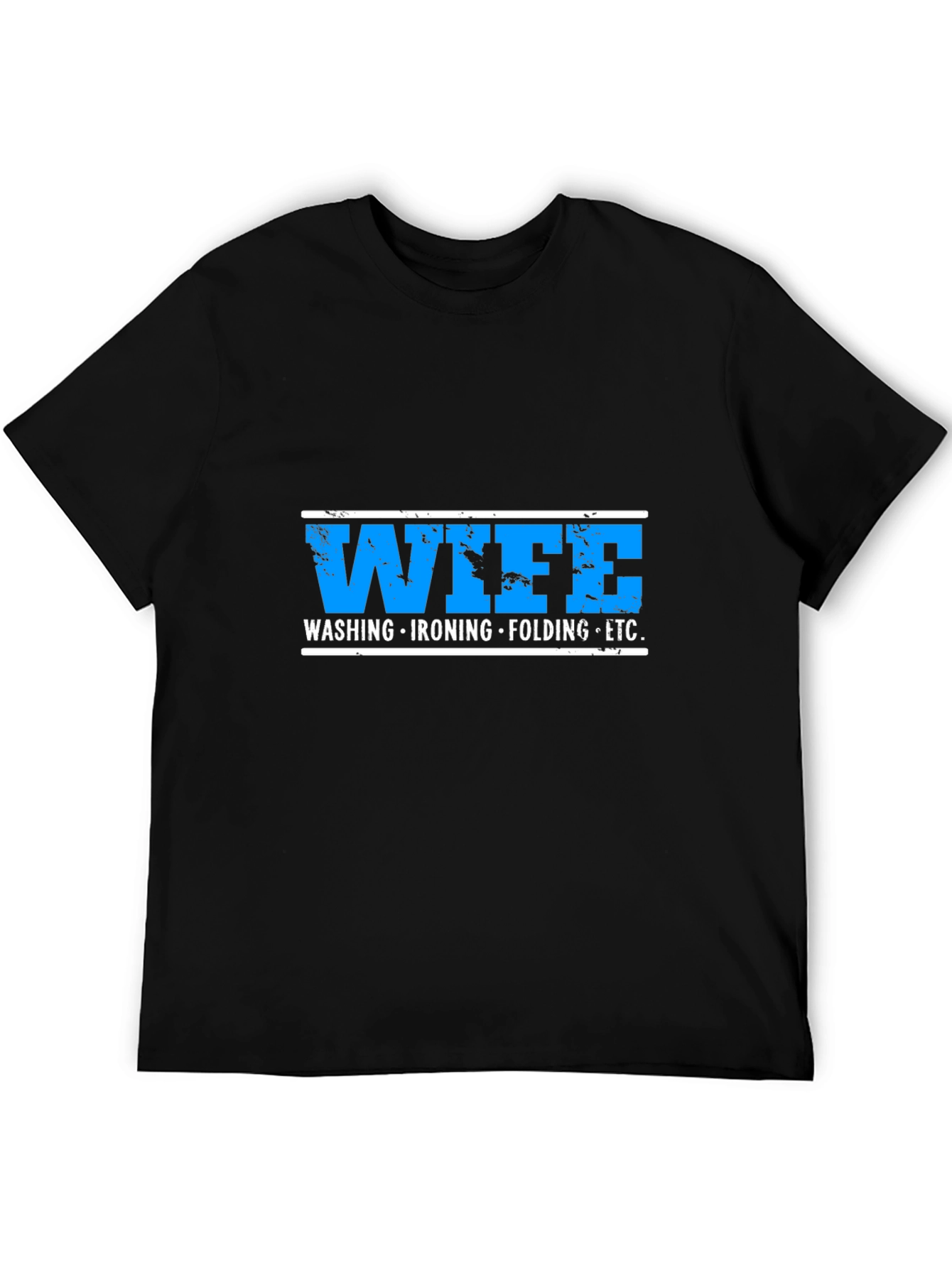 Black Wife Washing Ironing Folding ETC Funny Graphic T-Shirt view 5
