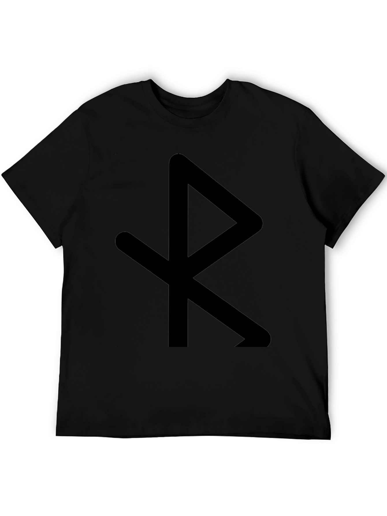 Black Black Rune Symbol T-Shirt | Viking Aesthetic Tee view 5