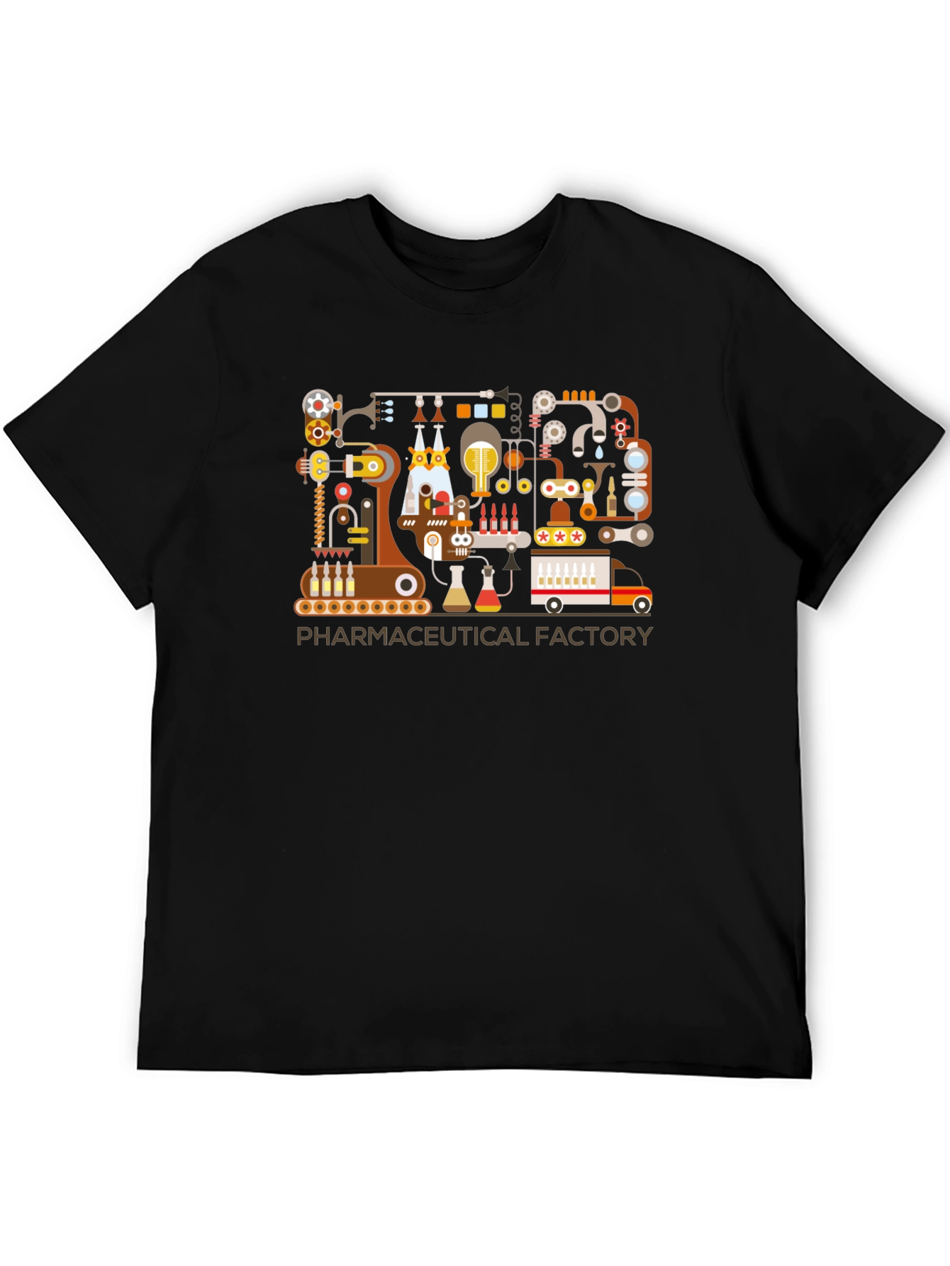 Black Pharmaceutical Factory Graphic T-Shirt view 5