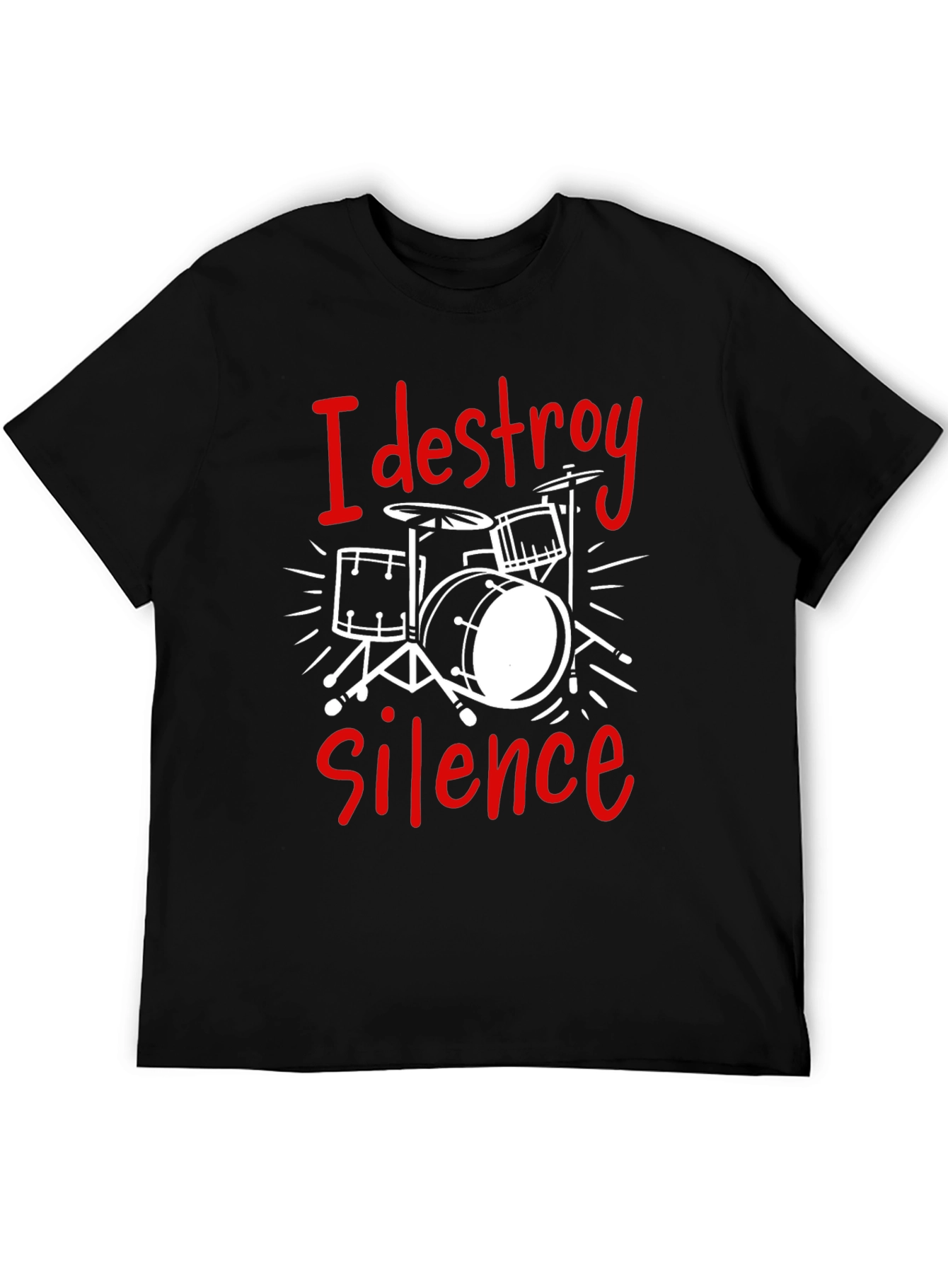 Black I Destroy Silence Drummer Tee view 5