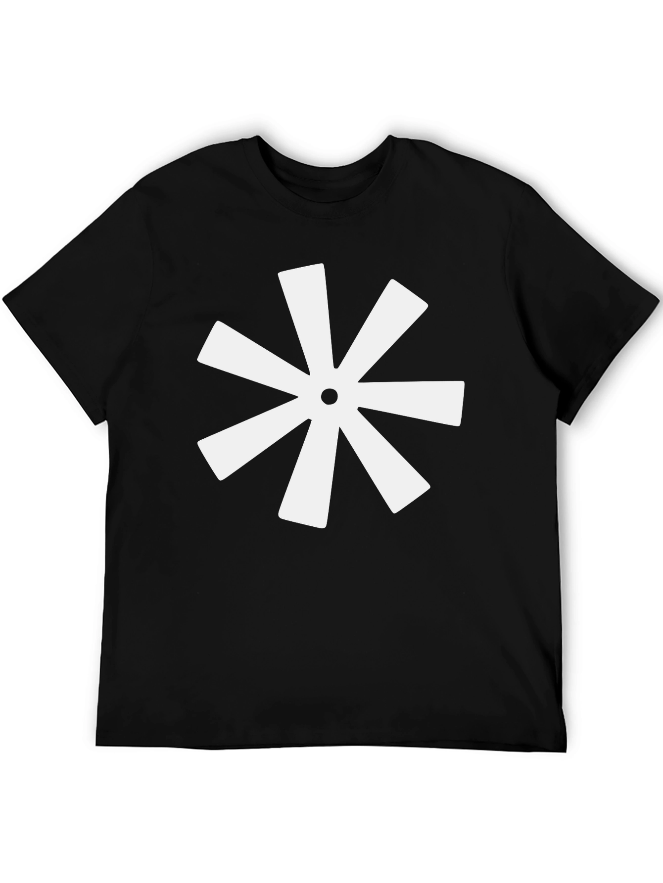 Black Asterisk Flower Graphic Tee - Modern Black T-Shirt view 5