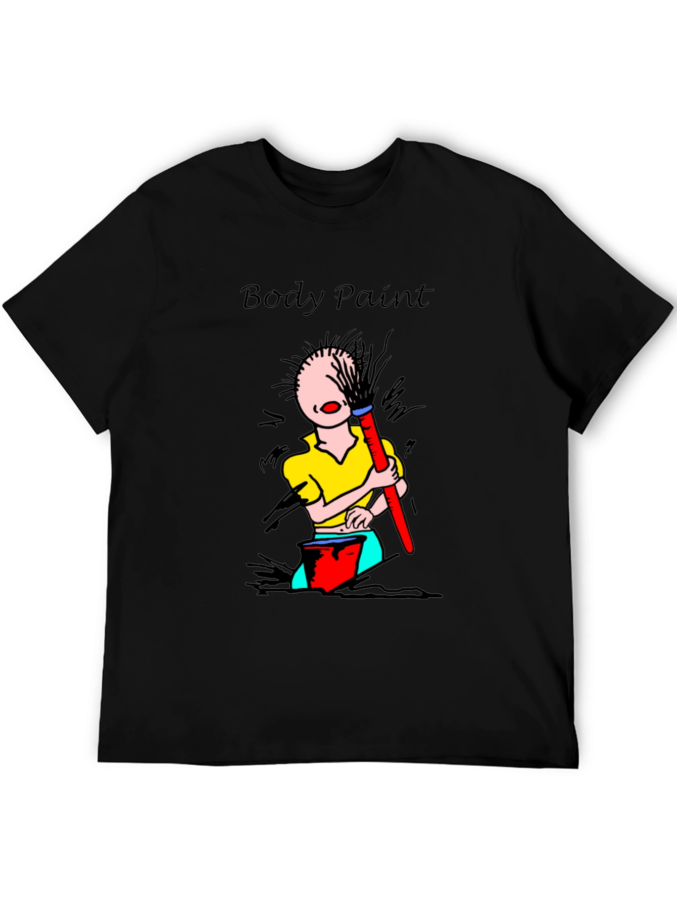 Black Body Paint T-Shirt - Whimsical Design view 5